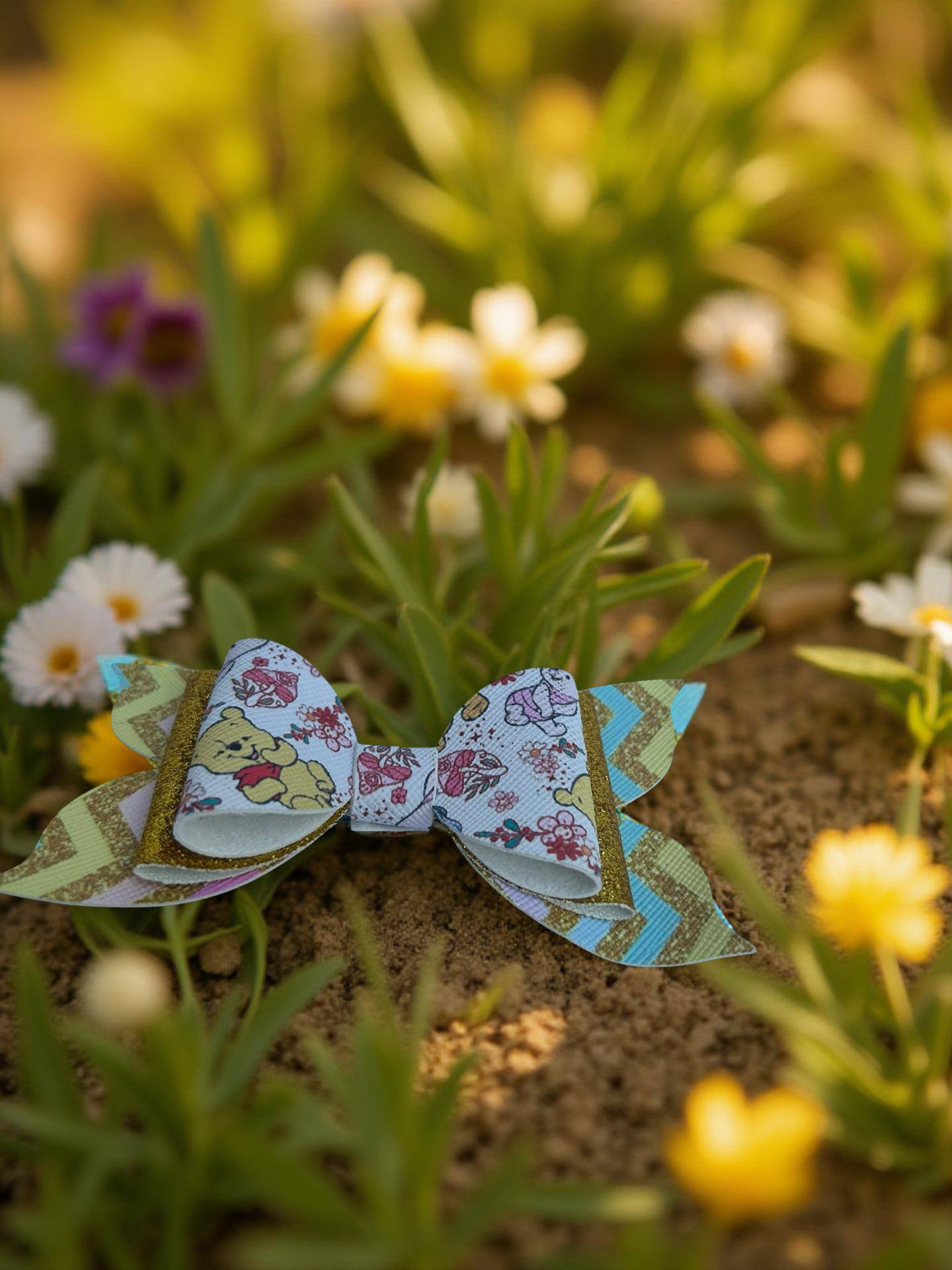 Honey Bear Sparkle Hairbow