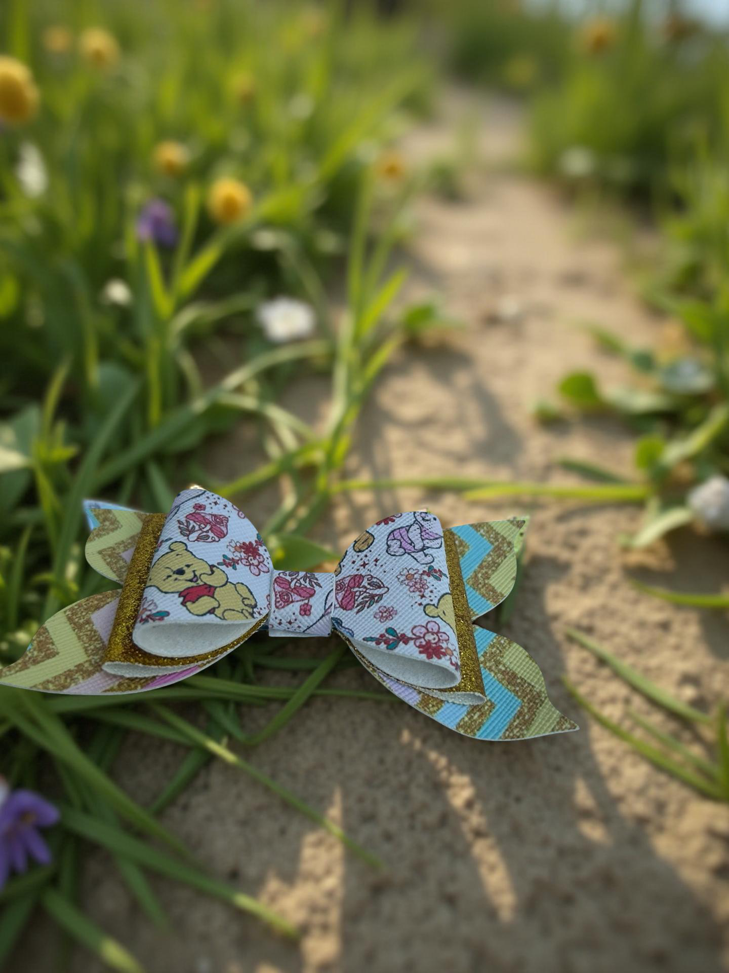 Honey Bear Sparkle Hairbow