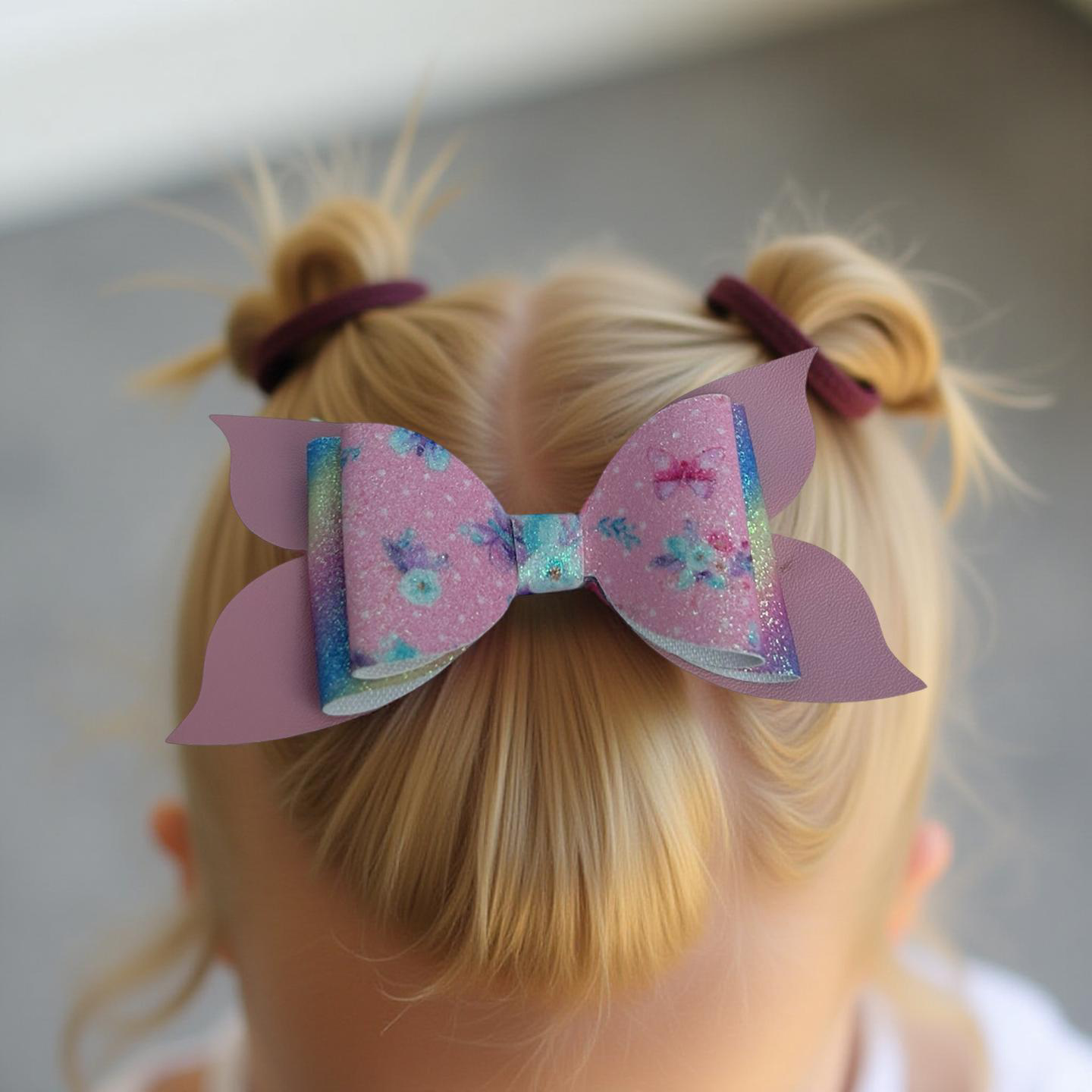 Floral Glitter Garden Hairbow