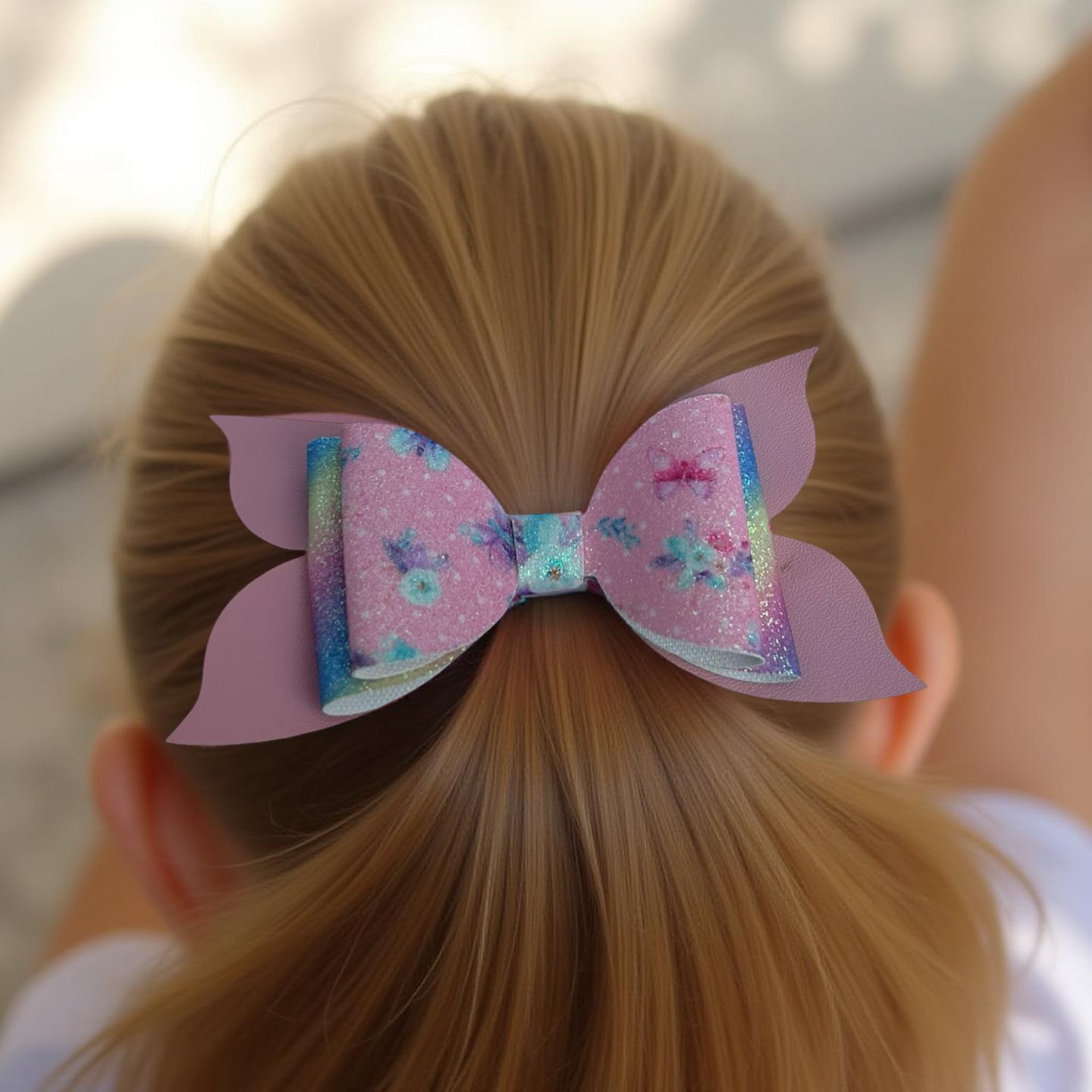 Floral Glitter Garden Hairbow