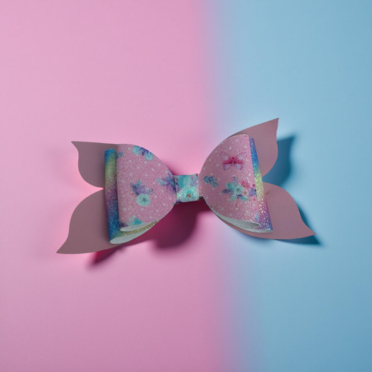 Floral Glitter Garden Hairbow