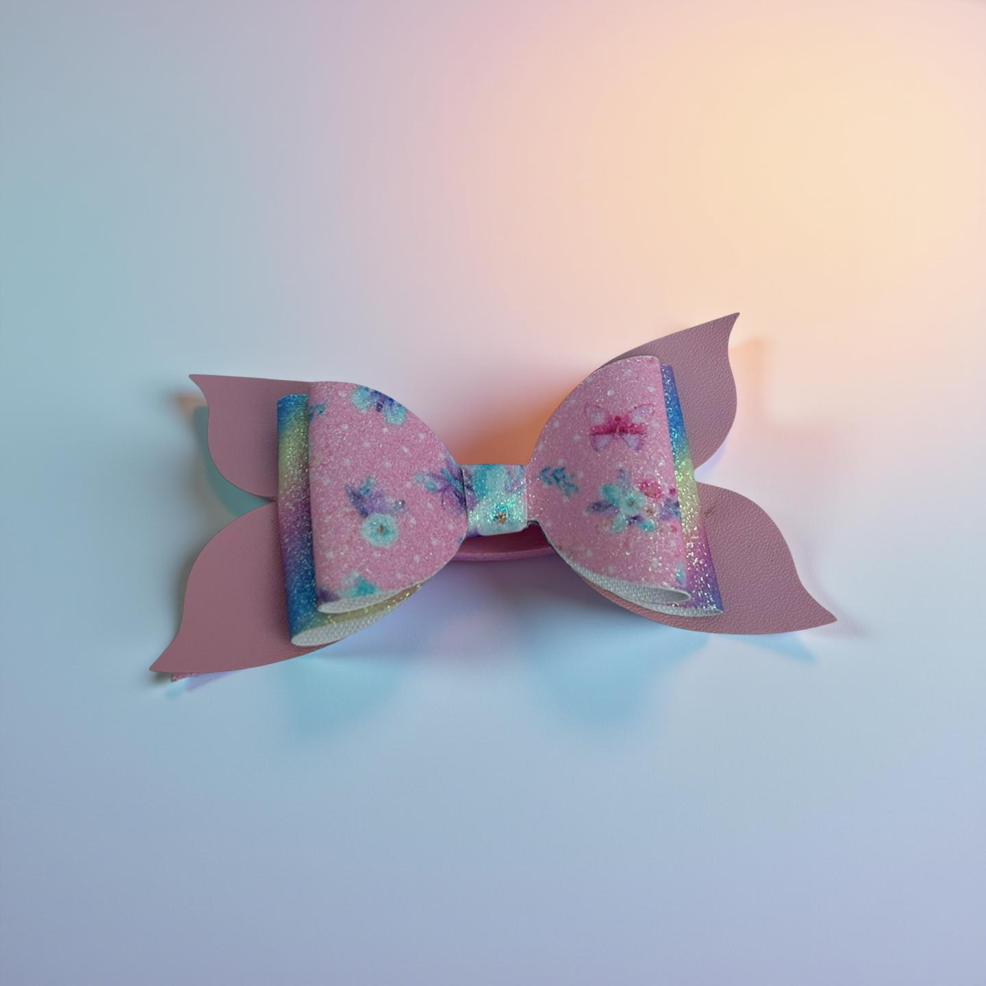 Floral Glitter Garden Hairbow