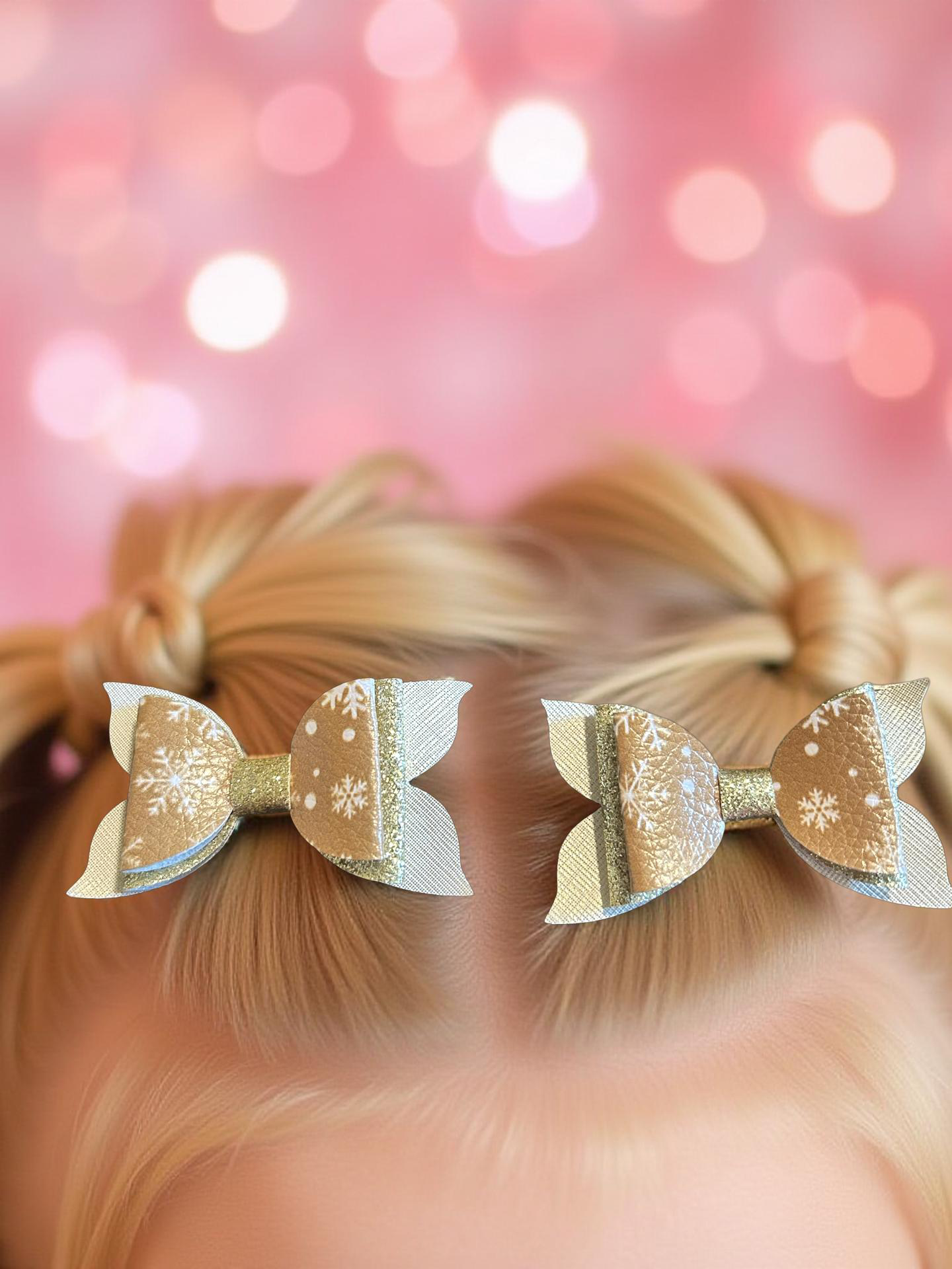Golden Snowflakes Bite - Size Bows