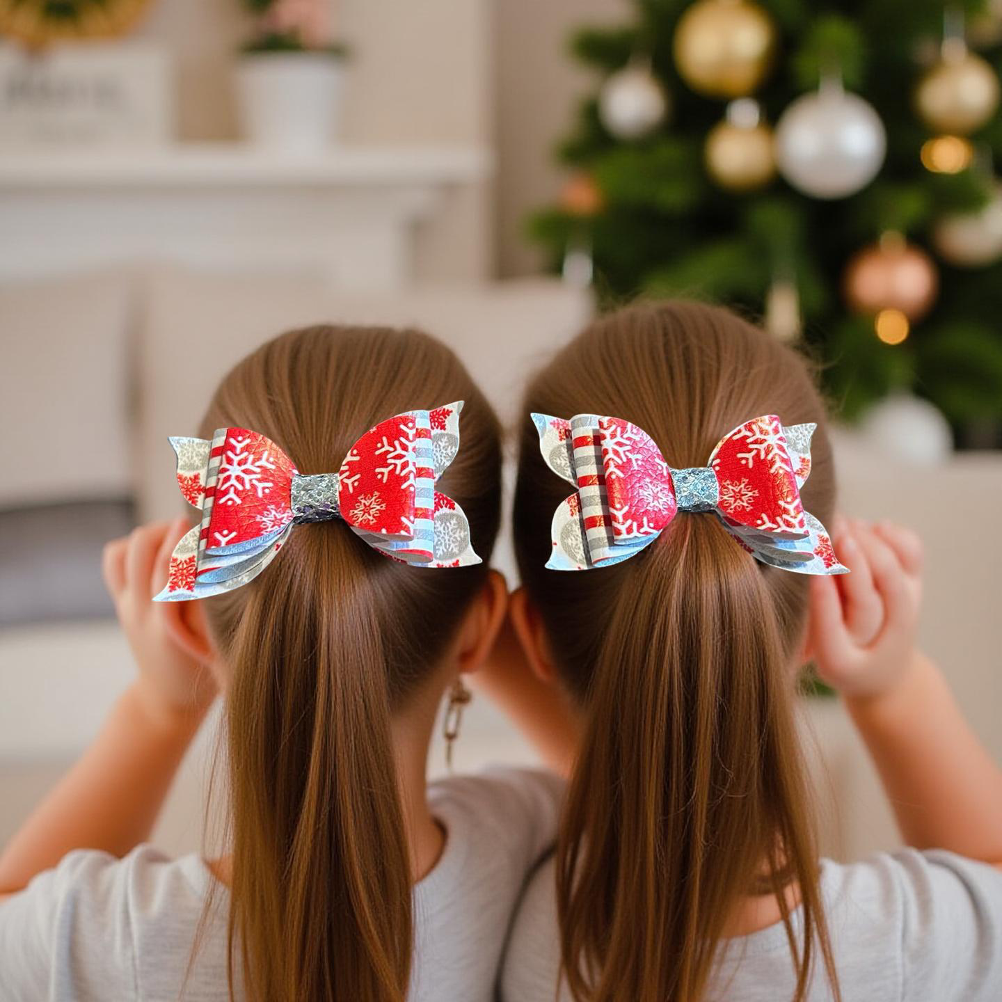 Snowflake Spark Bite- Size Bows
