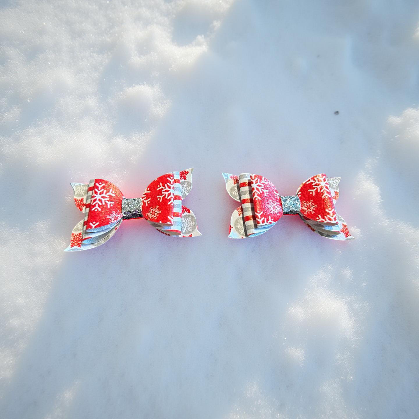 Snowflake Spark Bite- Size Bows