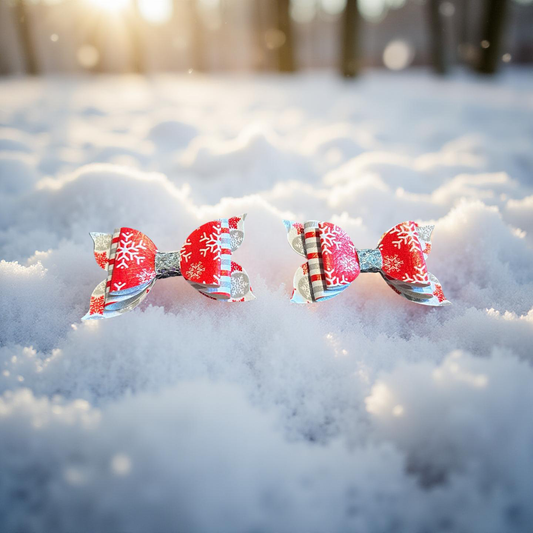 Snowflake Spark Bite- Size Bows