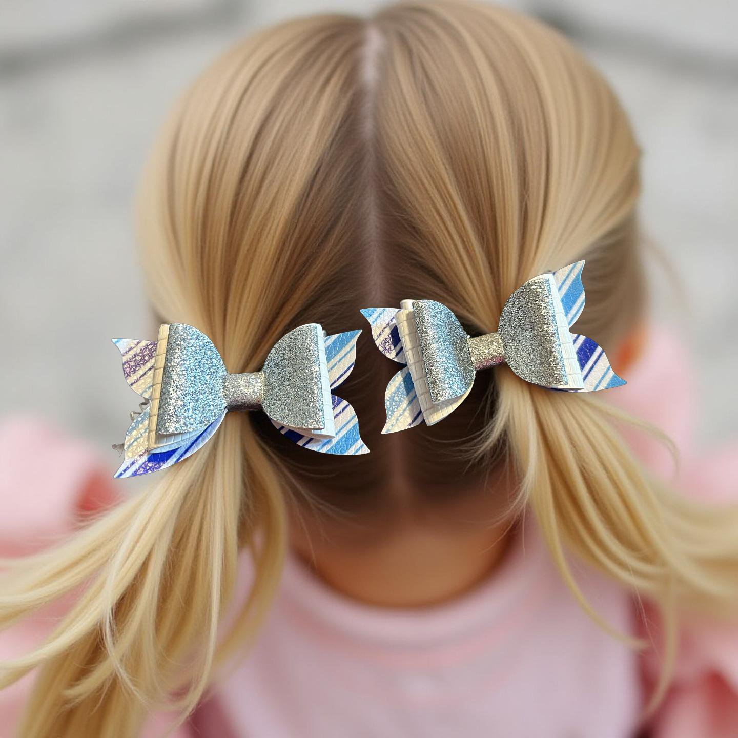 Frost Stripe Bite- Size Bows