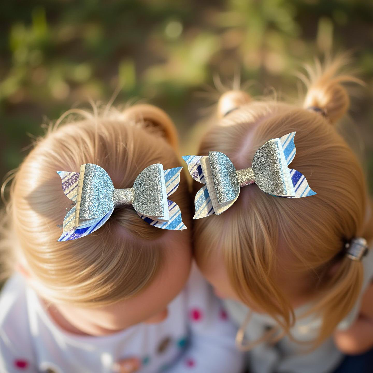 Frost Stripe Bite- Size Bows