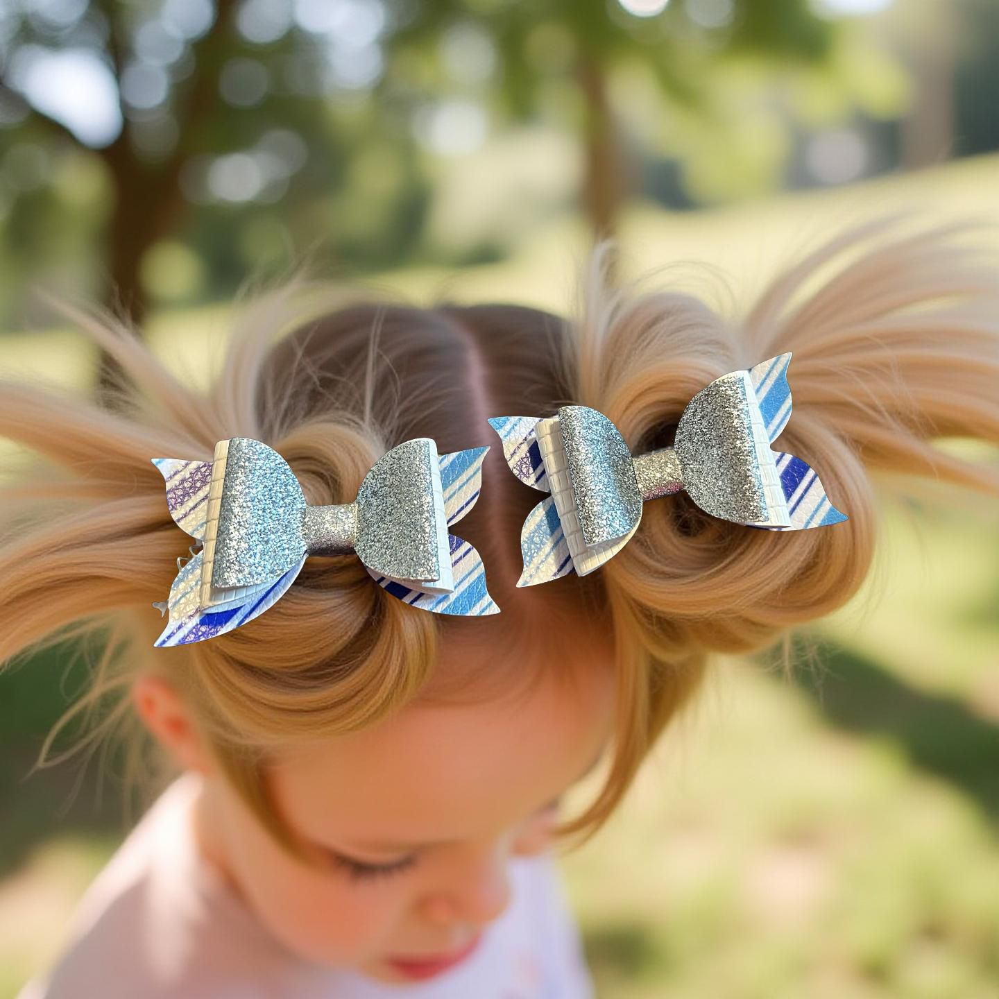 Frost Stripe Bite- Size Bows