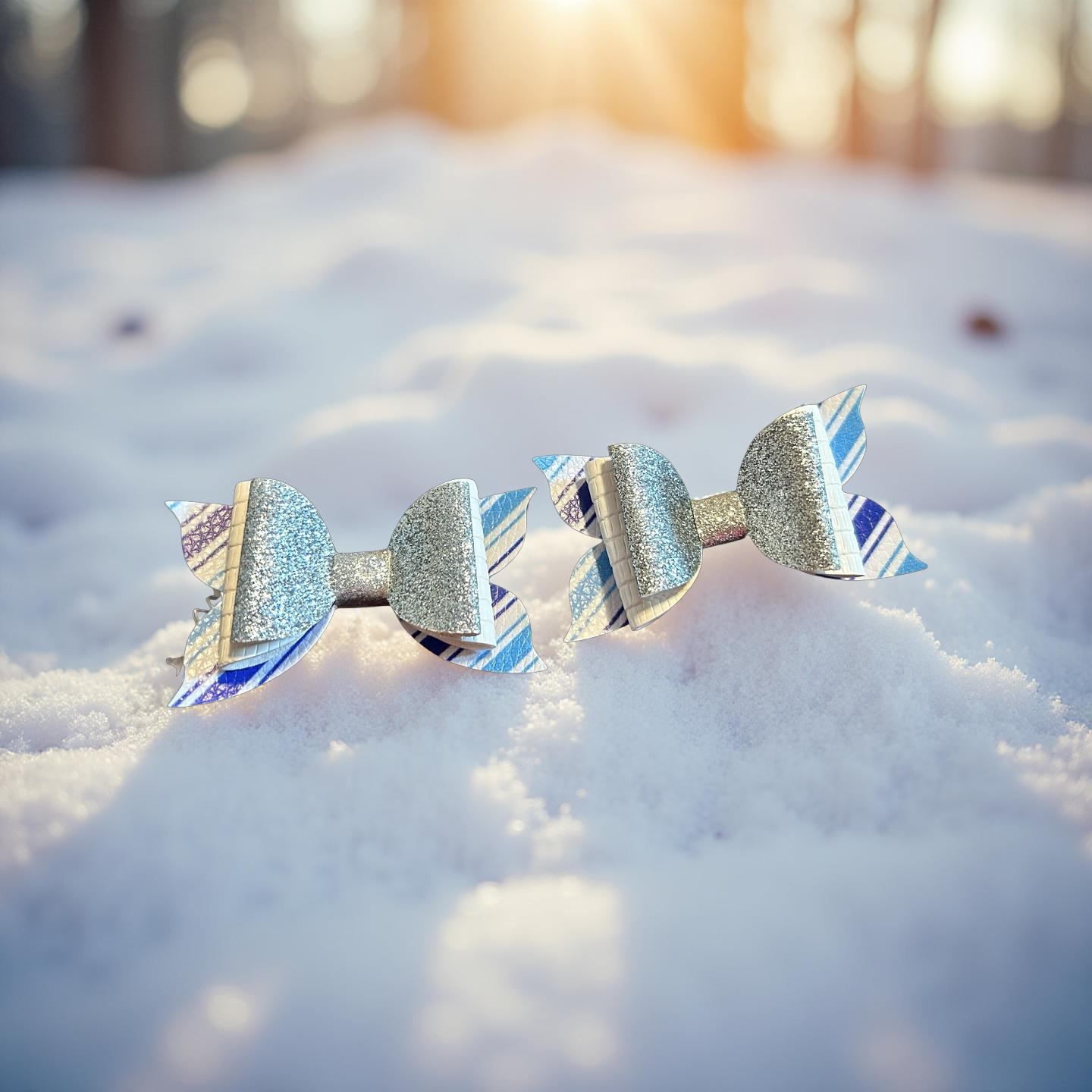 Frost Stripe Bite- Size Bows