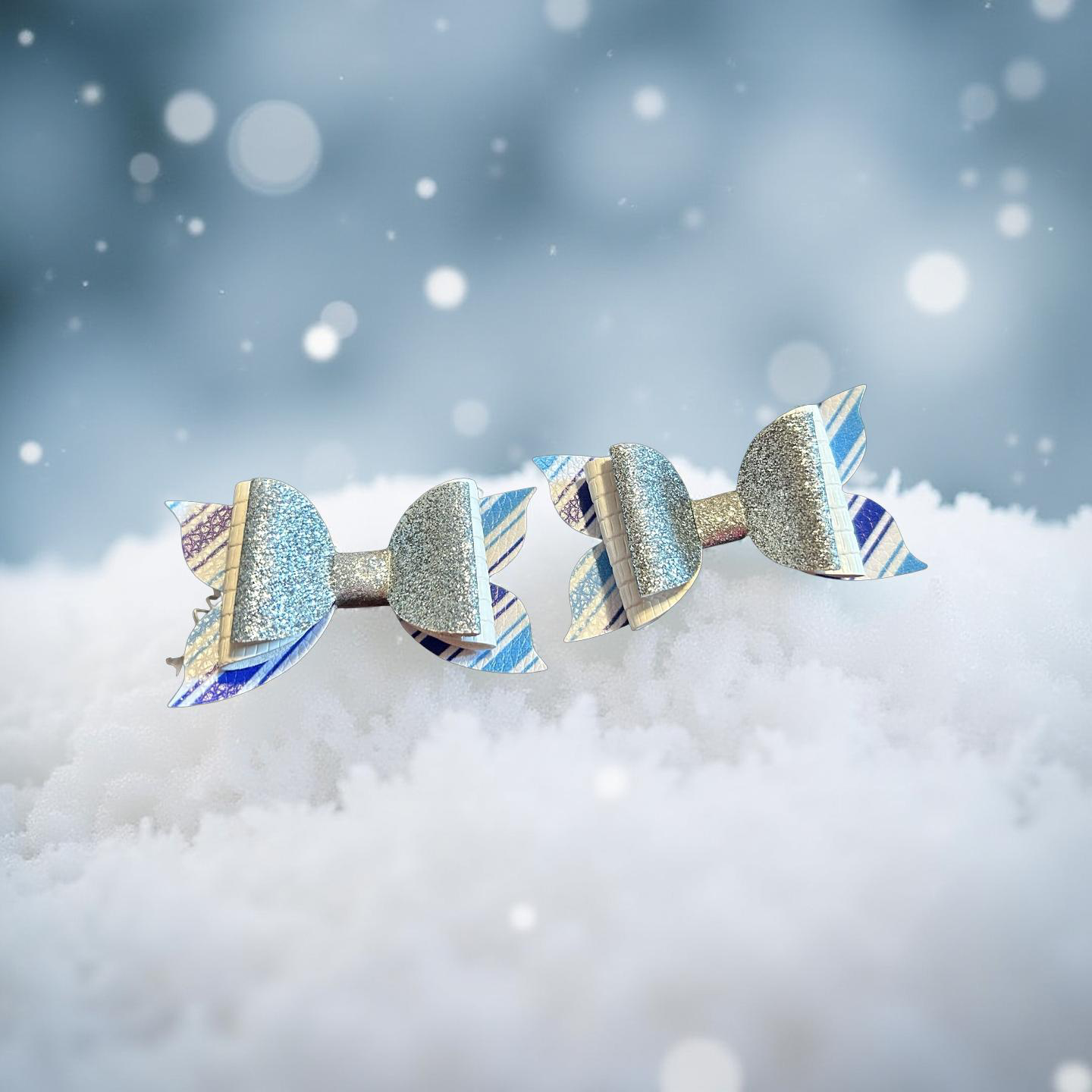 Frost Stripe Bite- Size Bows