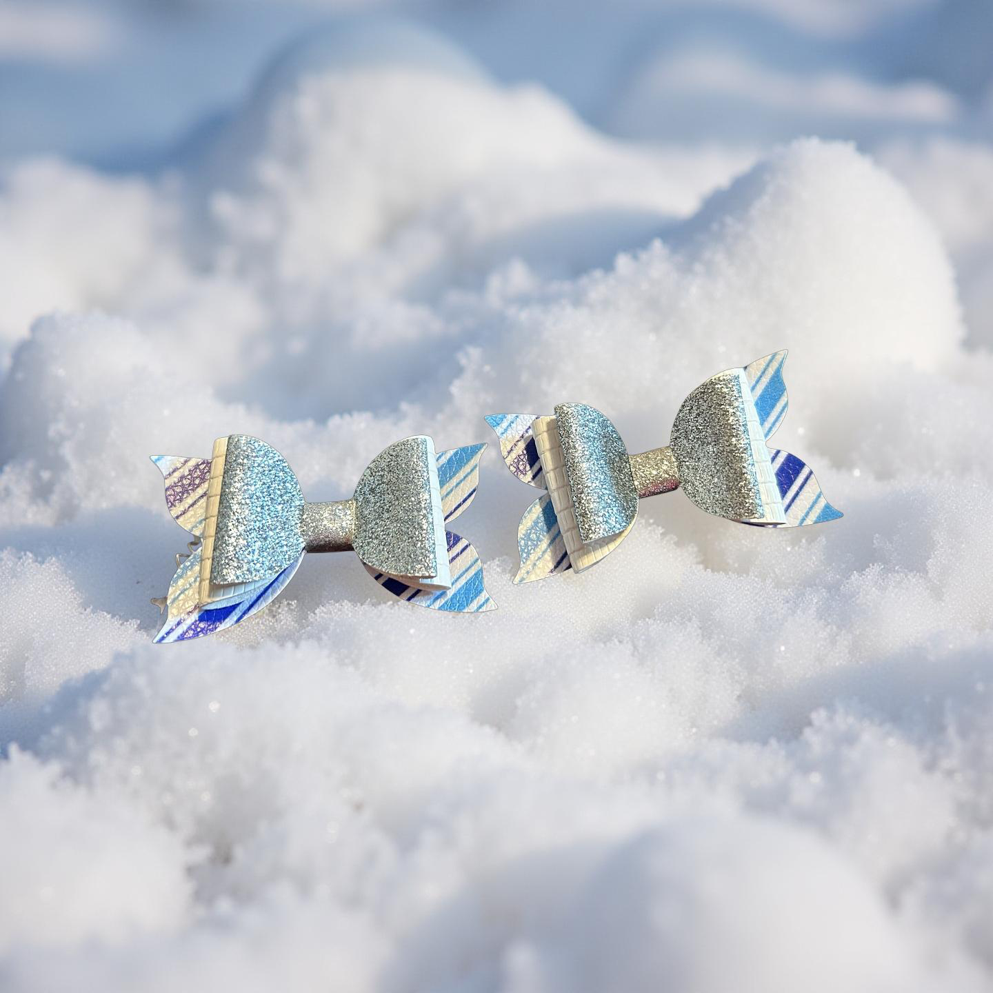 Frost Stripe Bite- Size Bows