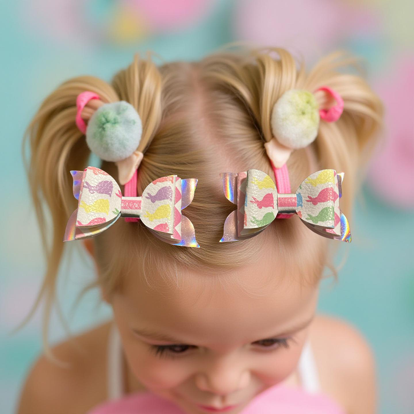 Rainbow Bunny Sparkles Bite - Size Bow