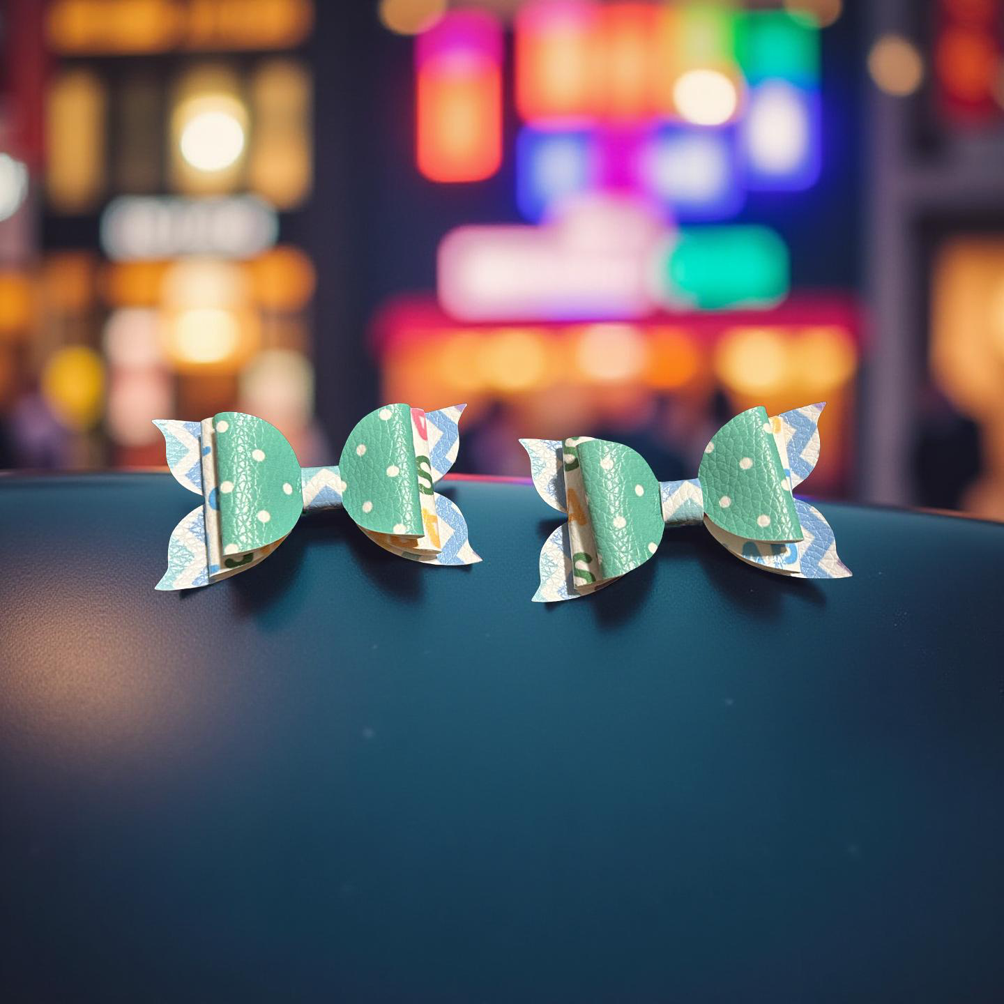 Teal Twinkle Ties Bite- Size Bows