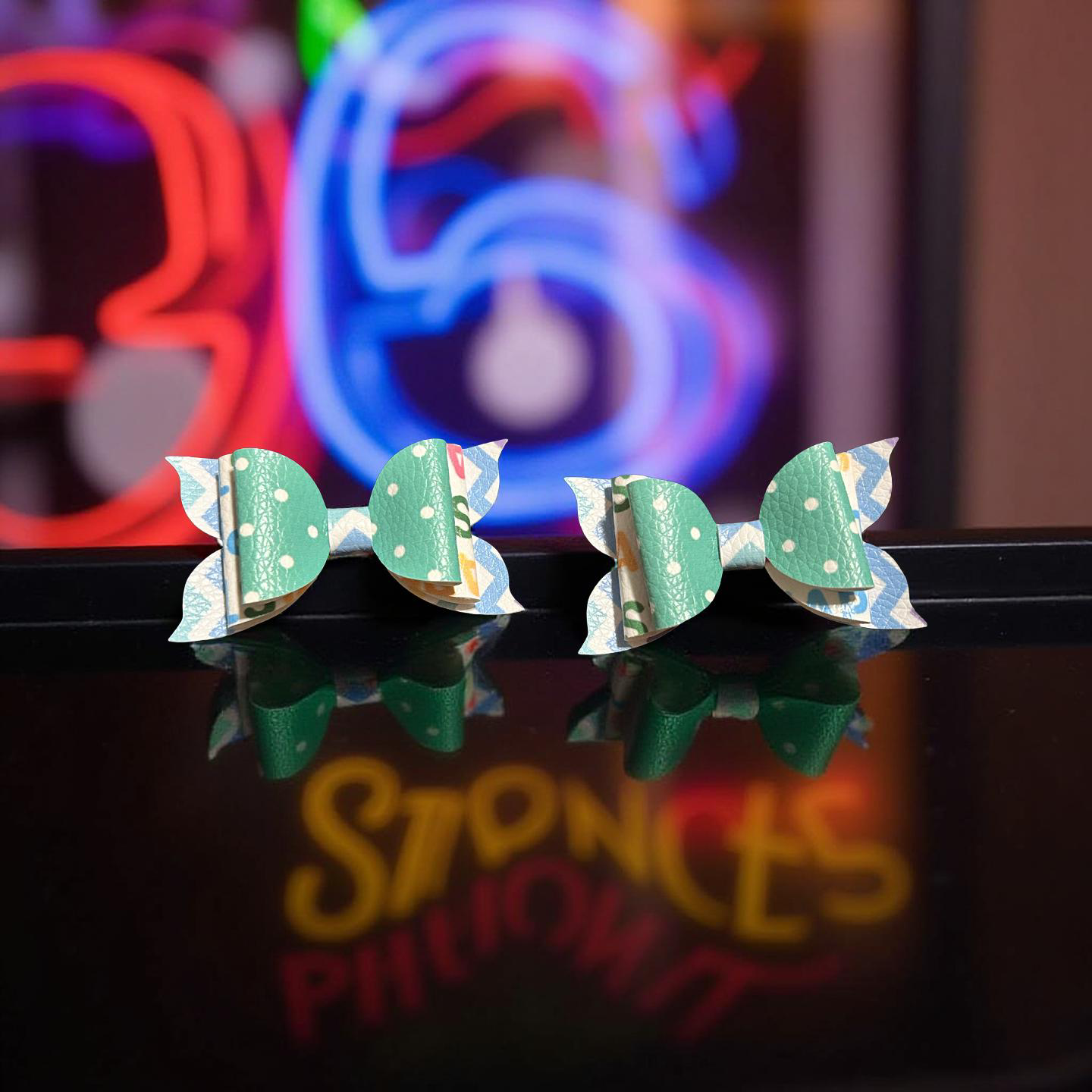 Teal Twinkle Ties Bite- Size Bows