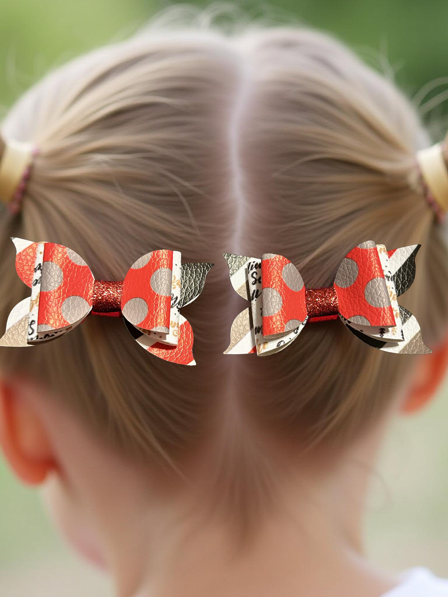 Cherry Pop Glam Bite- Size Bows
