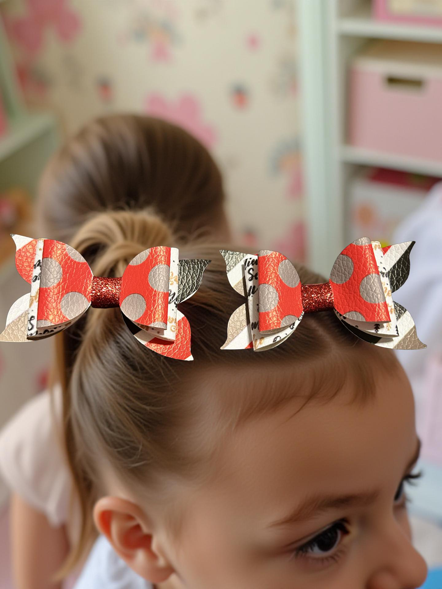 Cherry Pop Glam Bite- Size Bows