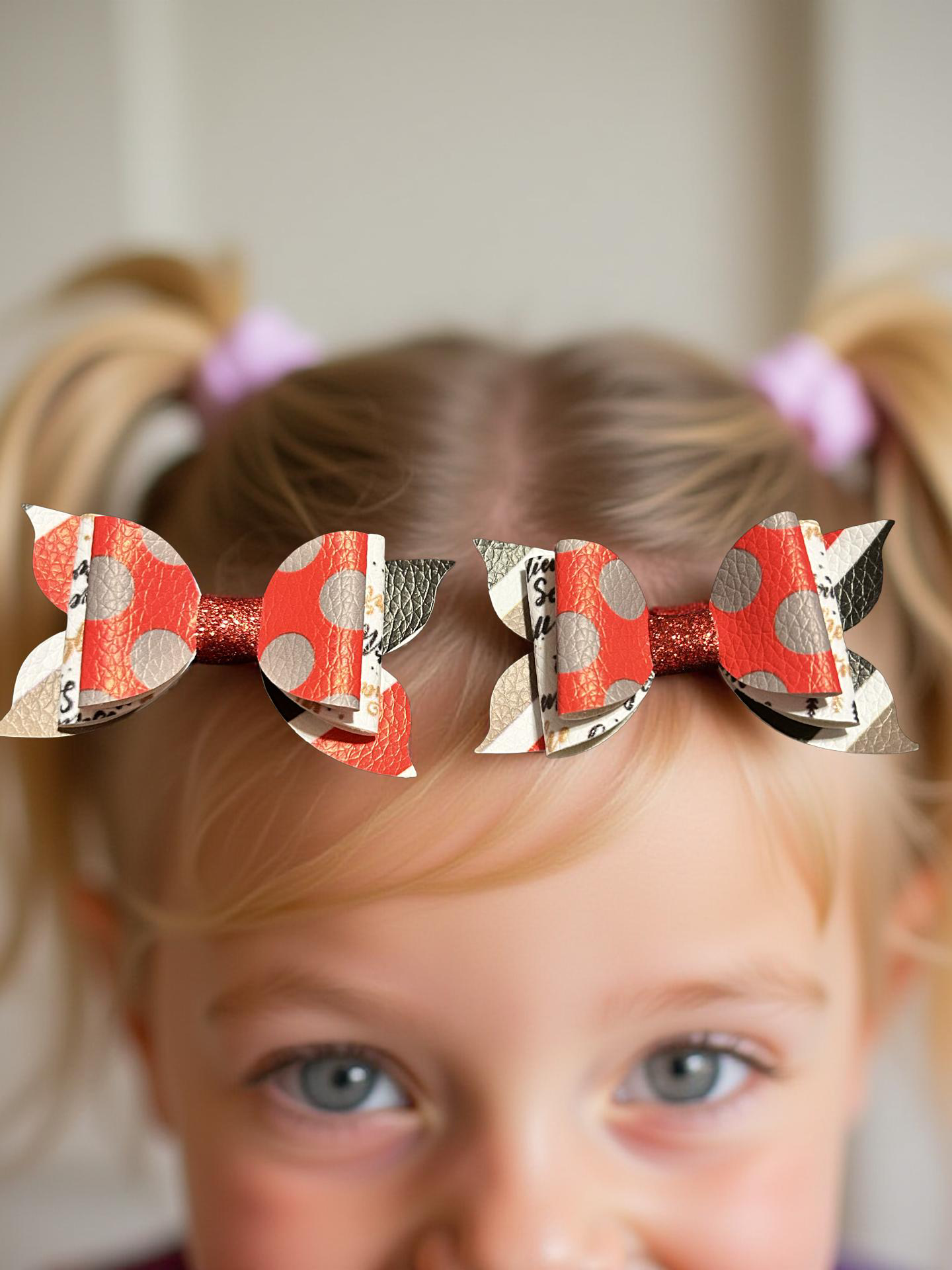 Cherry Pop Glam Bite- Size Bows