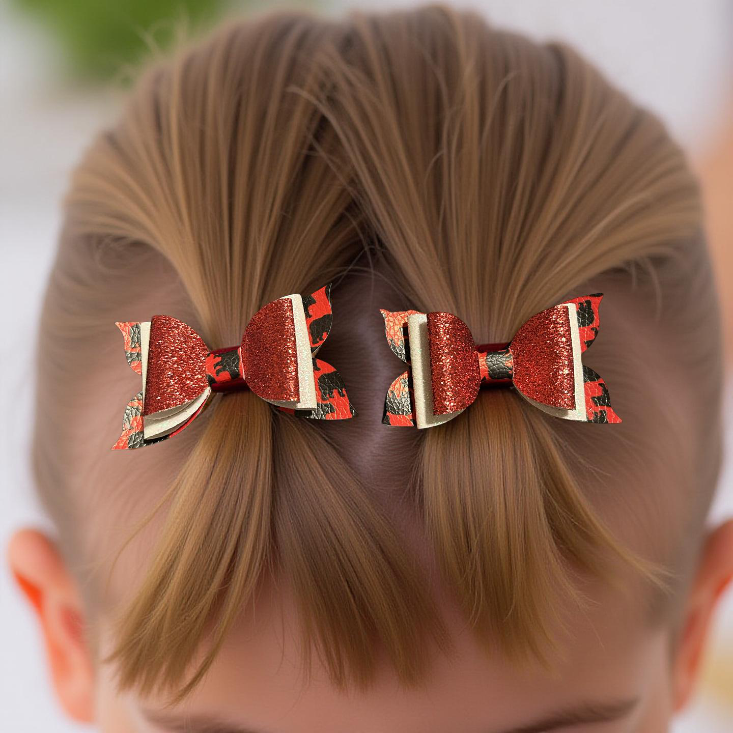 Rebel Red Cheer Bite- Size Bows