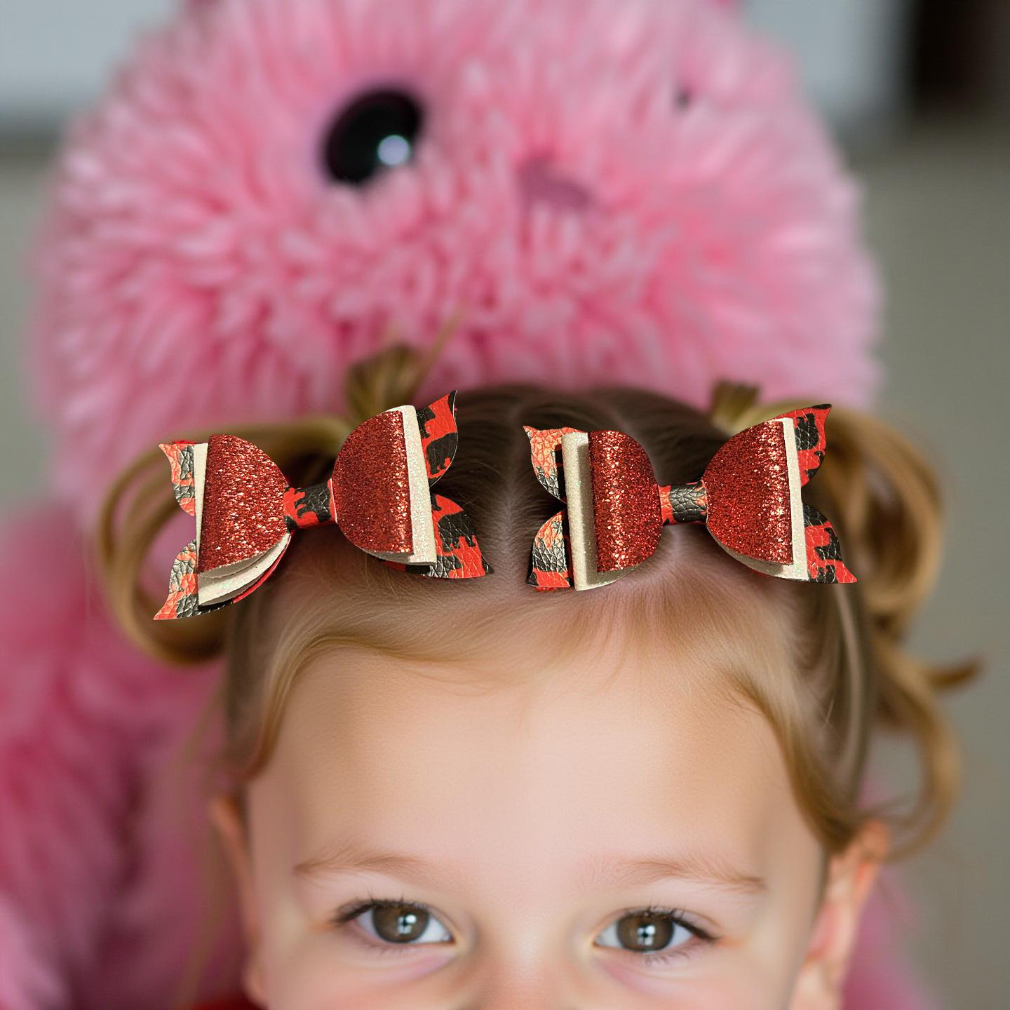 Rebel Red Cheer Bite- Size Bows
