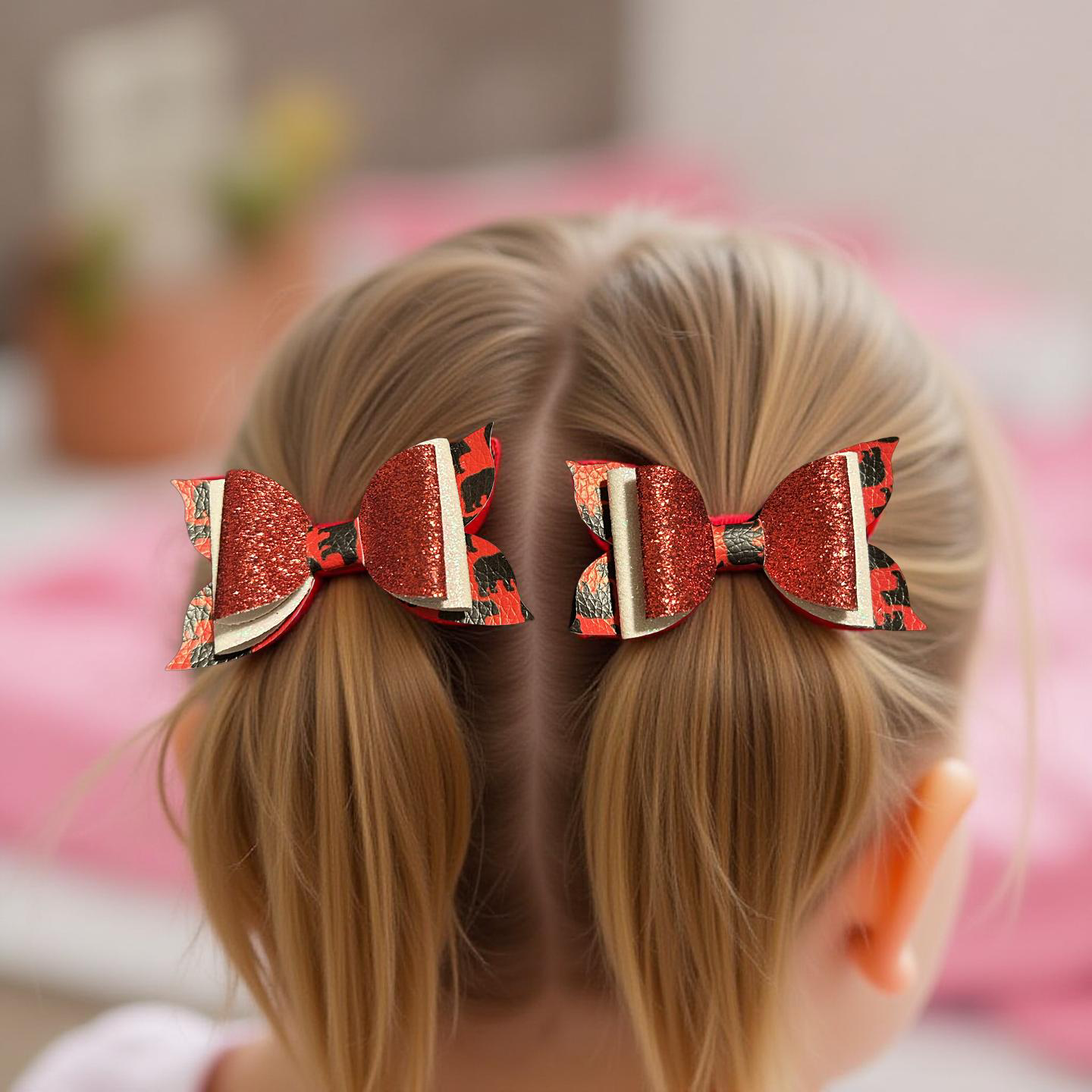 Rebel Red Cheer Bite- Size Bows