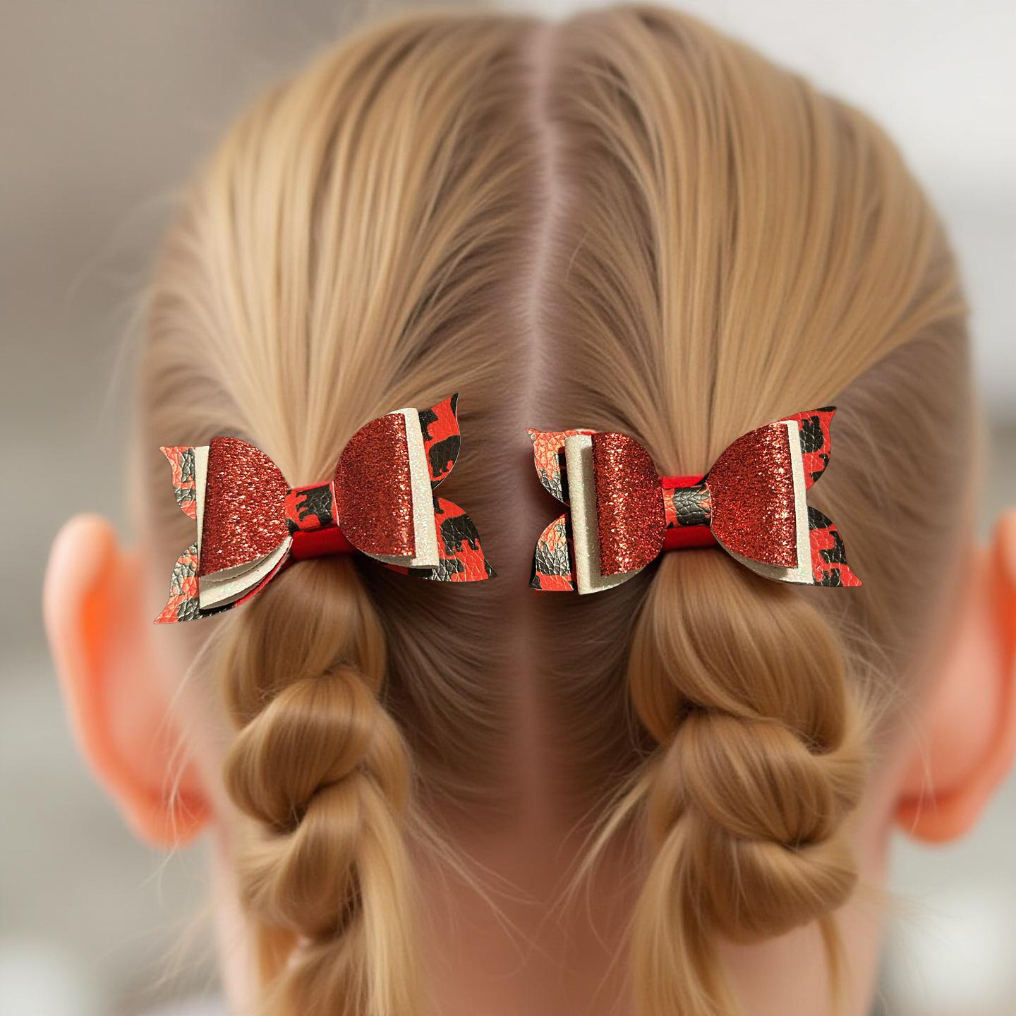 Rebel Red Cheer Bite- Size Bows