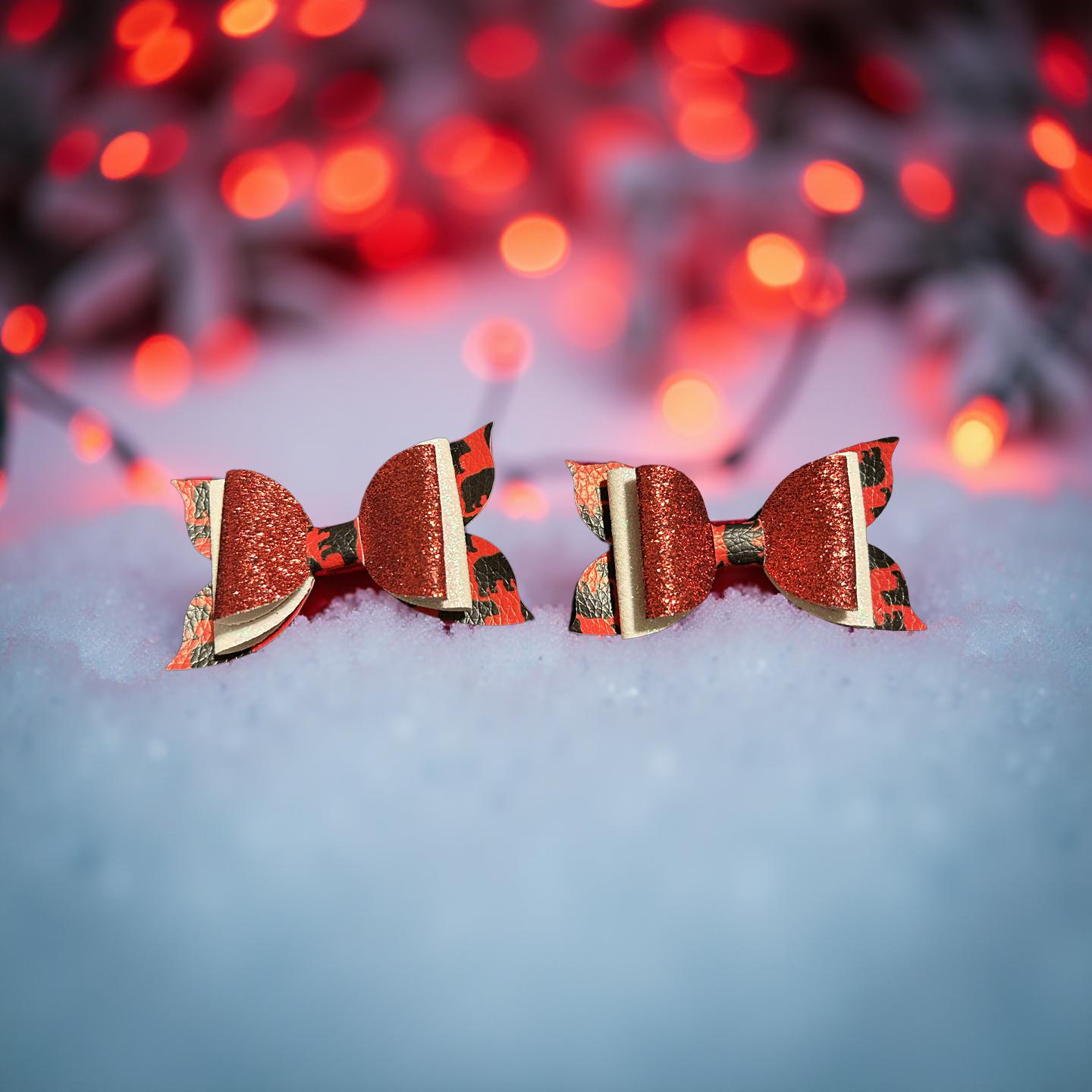Rebel Red Cheer Bite- Size Bows