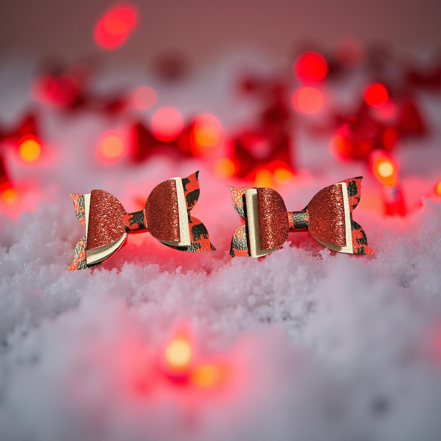 Rebel Red Cheer Bite- Size Bows