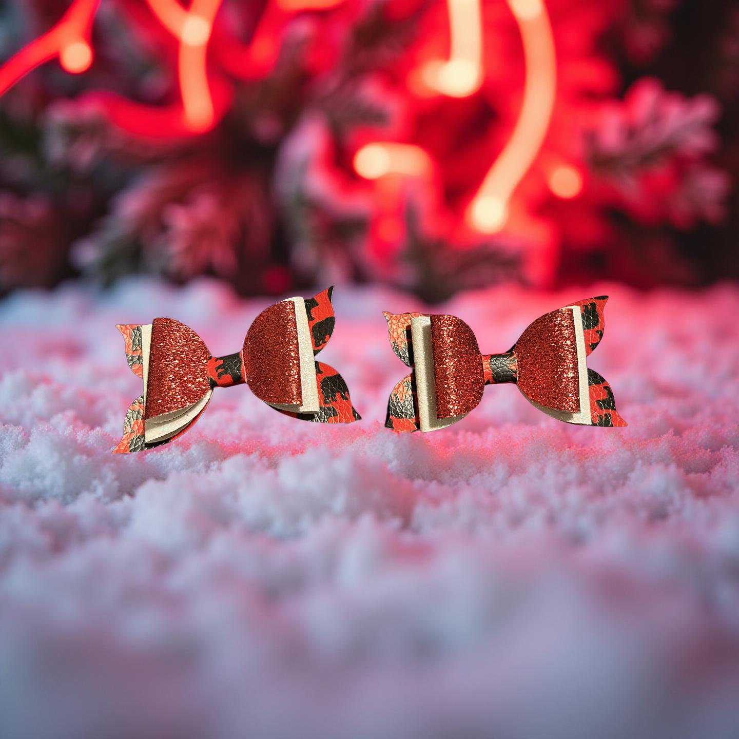 Rebel Red Cheer Bite- Size Bows