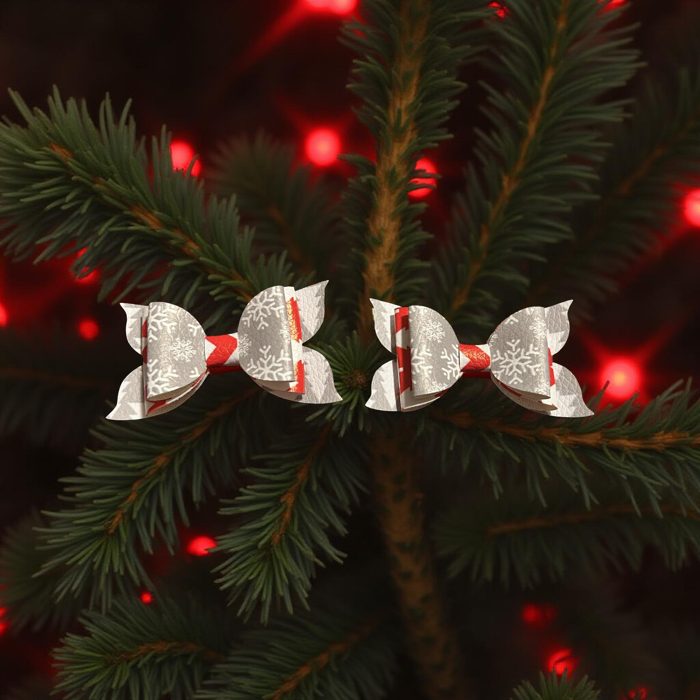 Snowflake Snaps Bite- Size Bows