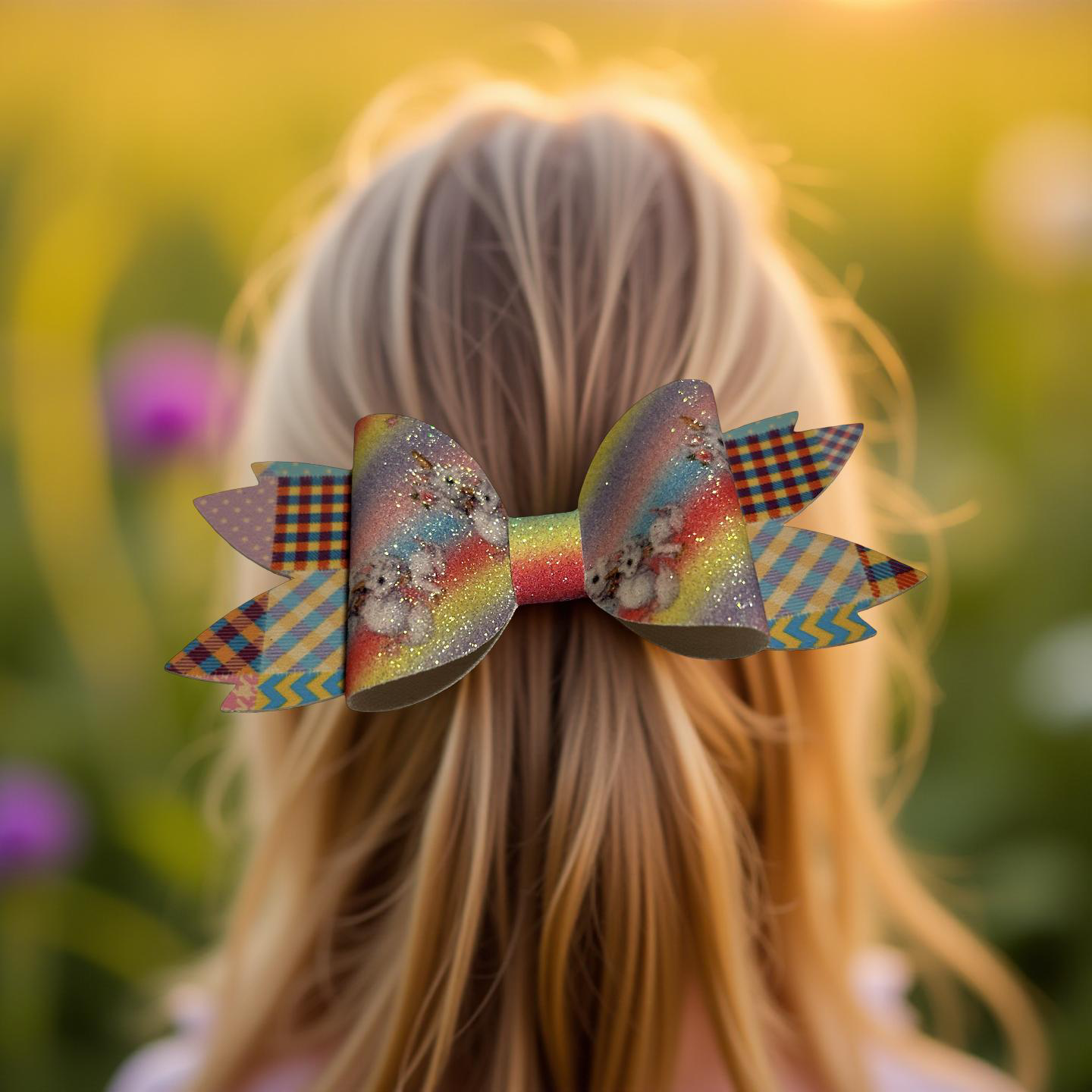 Rainbow Razzle Hairbow