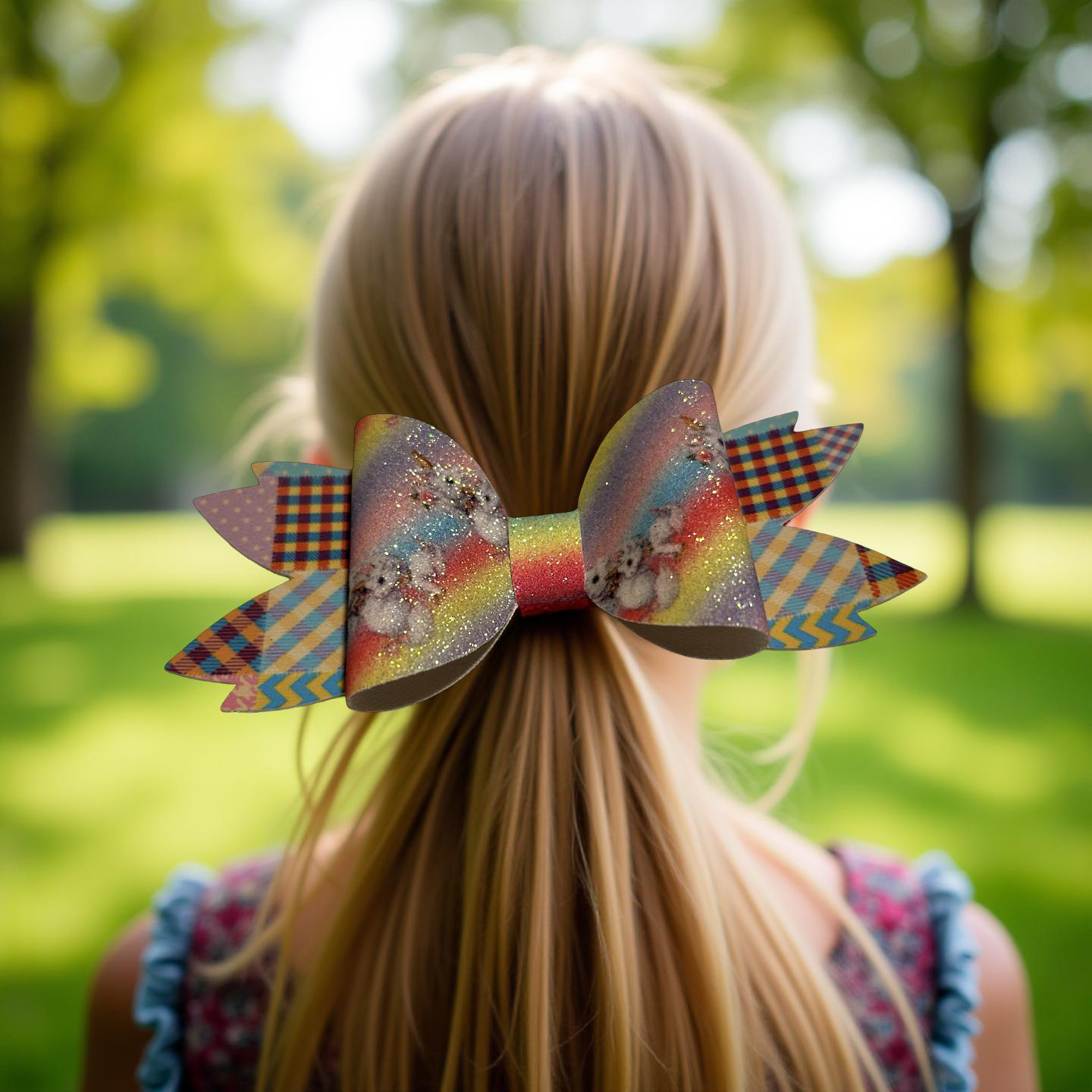 Rainbow Razzle Hairbow