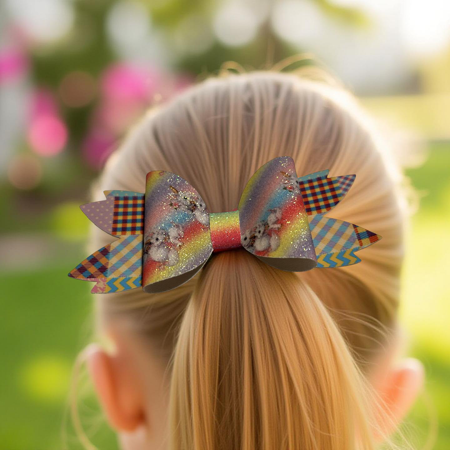 Rainbow Razzle Hairbow