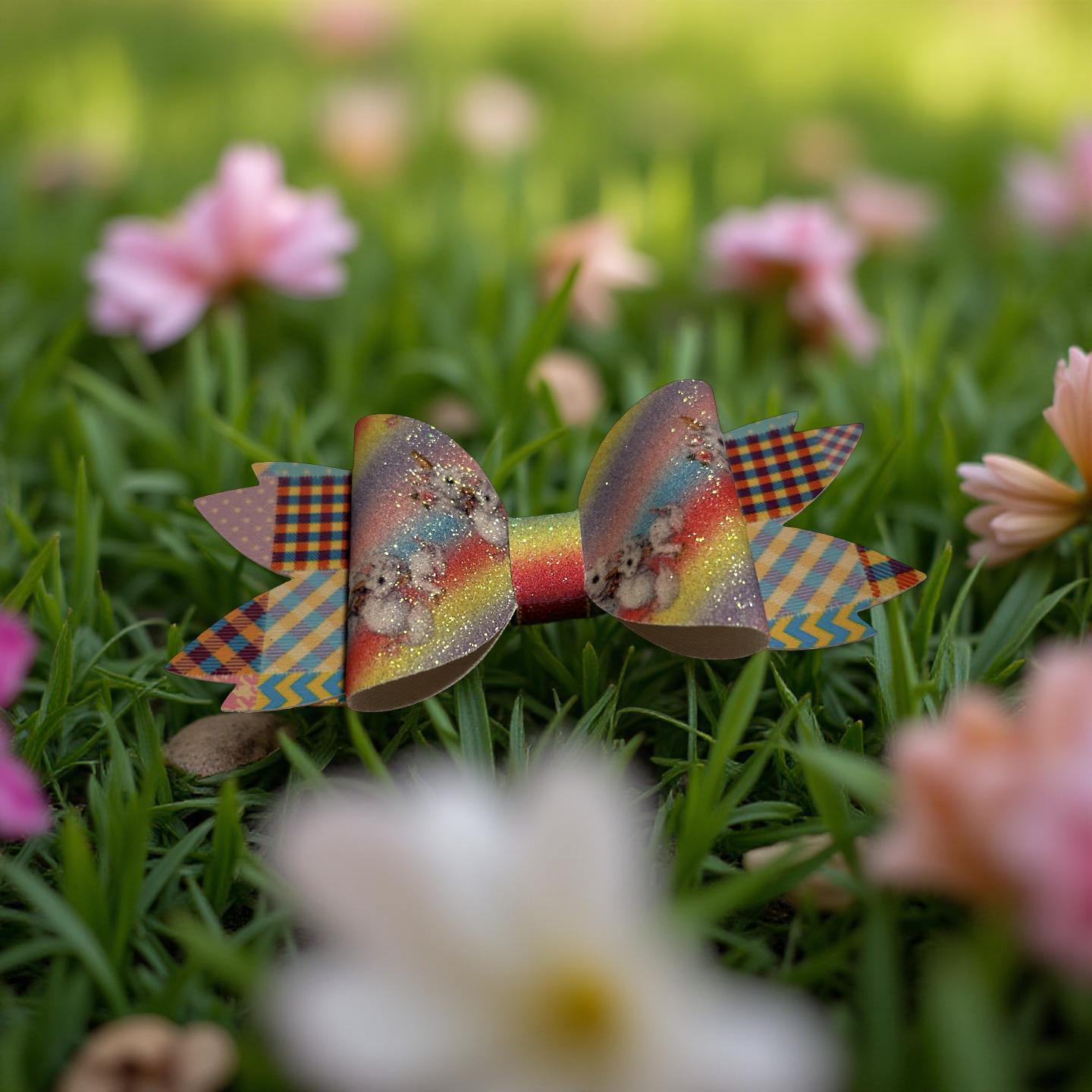 Rainbow Razzle Hairbow