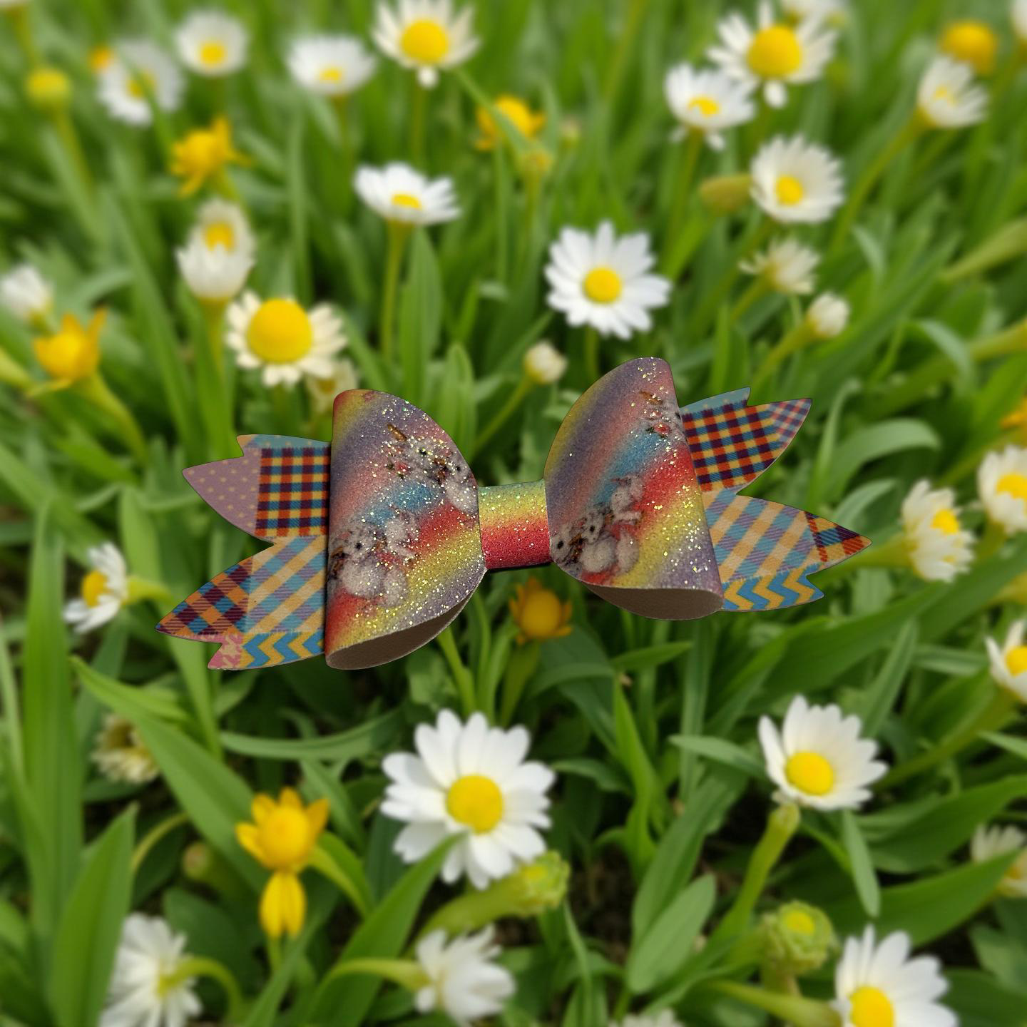 Rainbow Razzle Hairbow