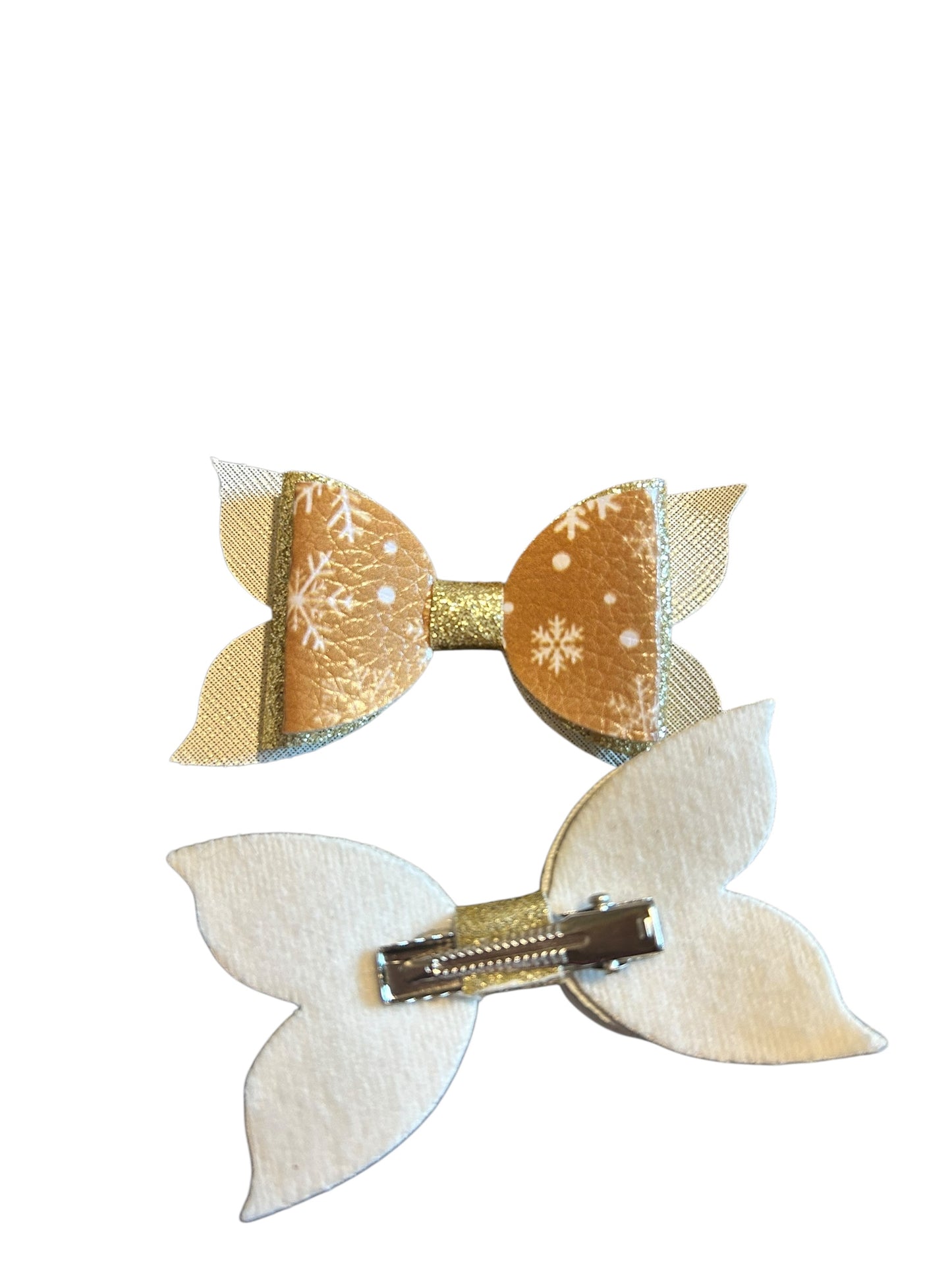 Golden Snowflakes Bite - Size Bows