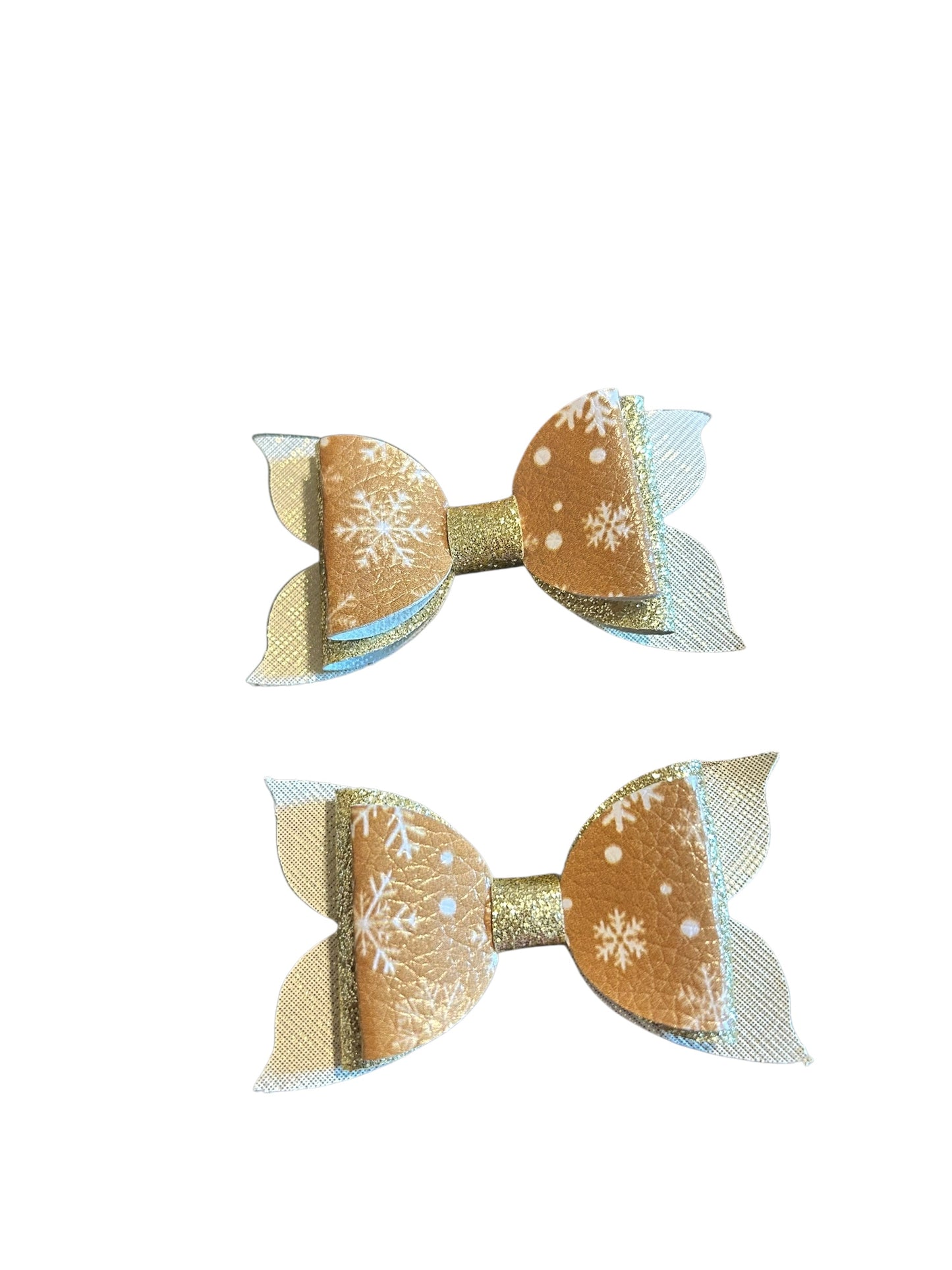 Golden Snowflakes Bite - Size Bows