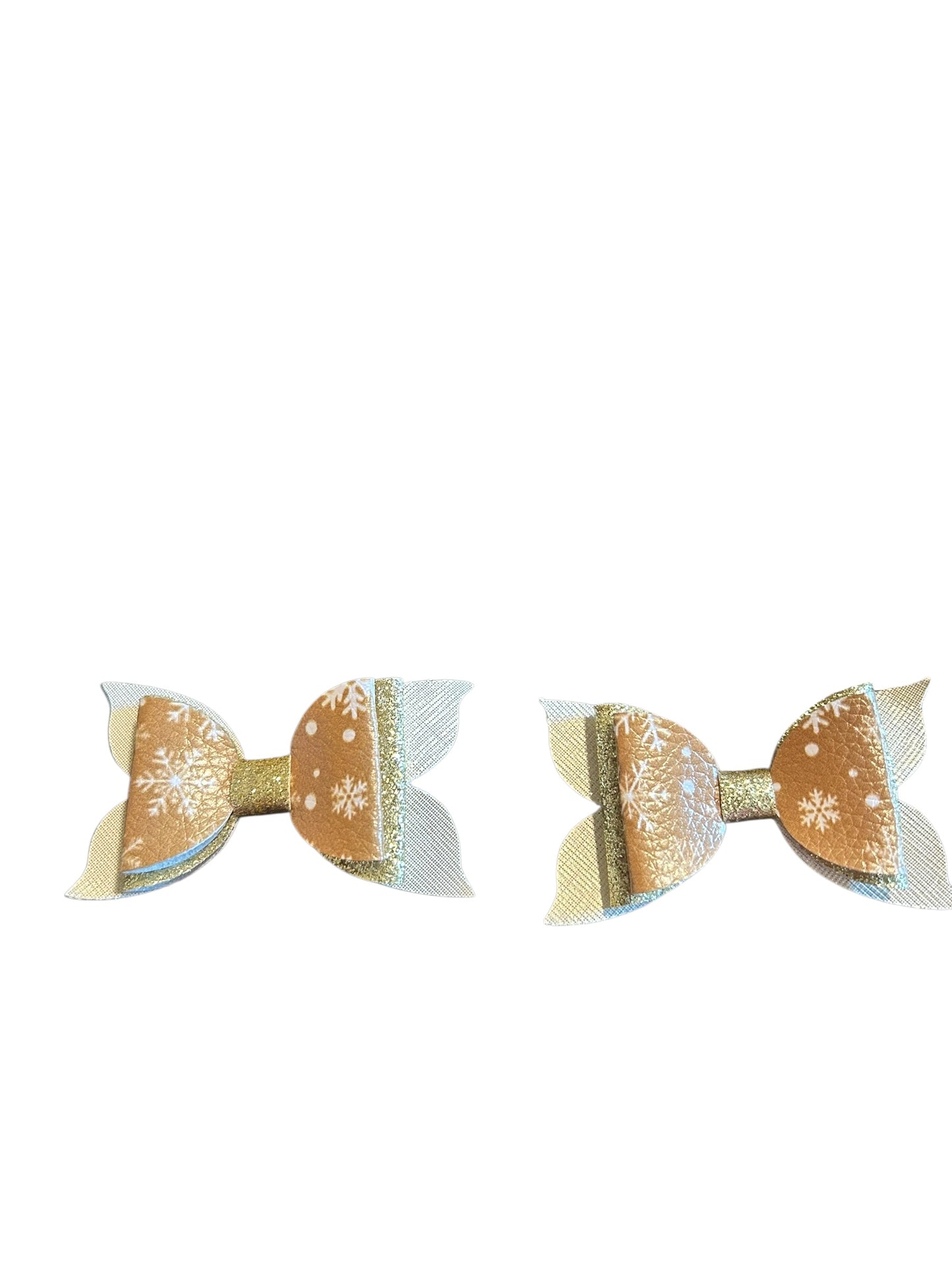Golden Snowflakes Bite - Size Bows
