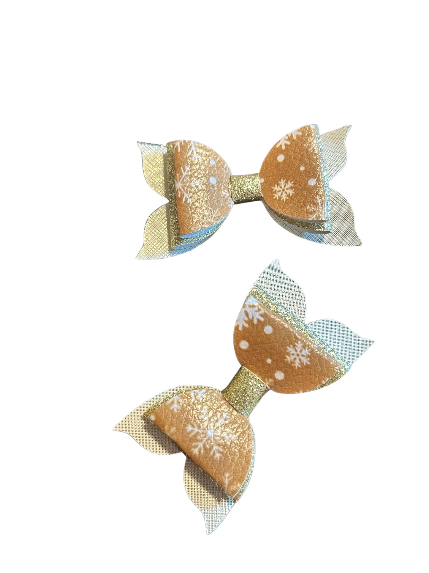Golden Snowflakes Bite - Size Bows
