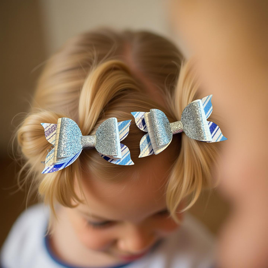 Frost Stripe Bite- Size Bows