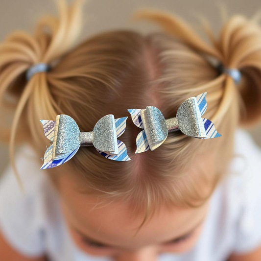 Frost Stripe Bite- Size Bows