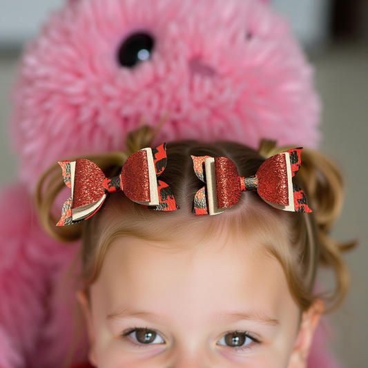 Rebel Red Cheer Bite- Size Bows