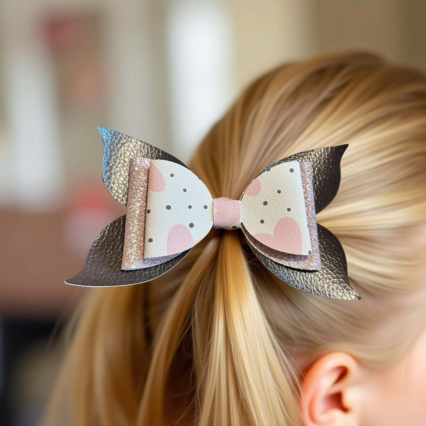 Pink Polka Biggie Hairbow