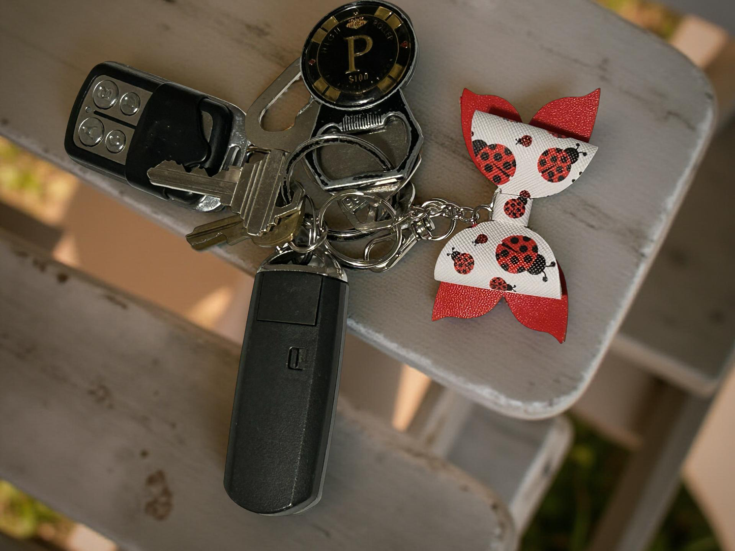 Lady Bug Love Keychain