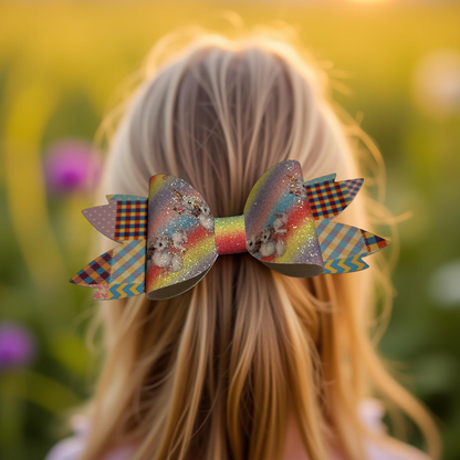 Rainbow Razzle Hairbow