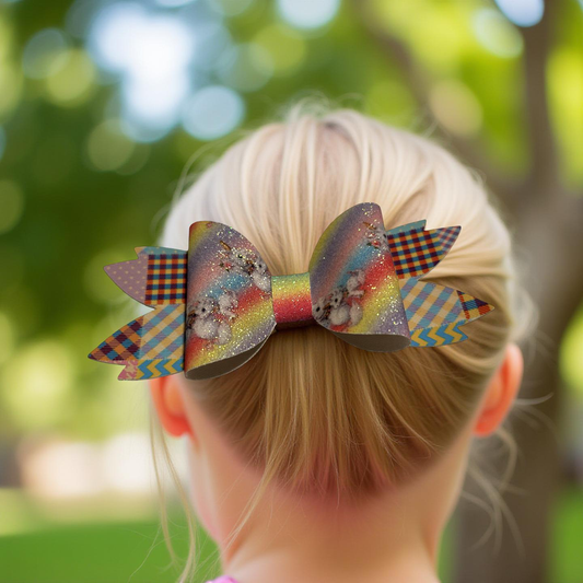 Rainbow Razzle Hairbow