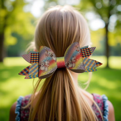Rainbow Razzle Hairbow