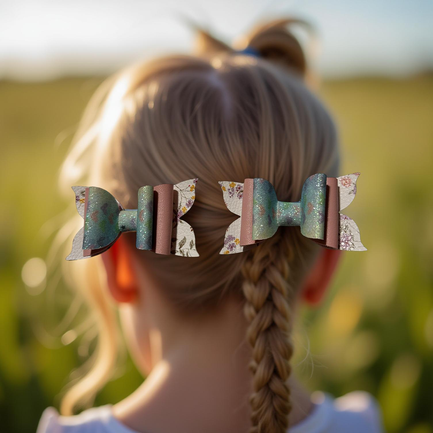 Garden Hearts Bite- Size Hairbows