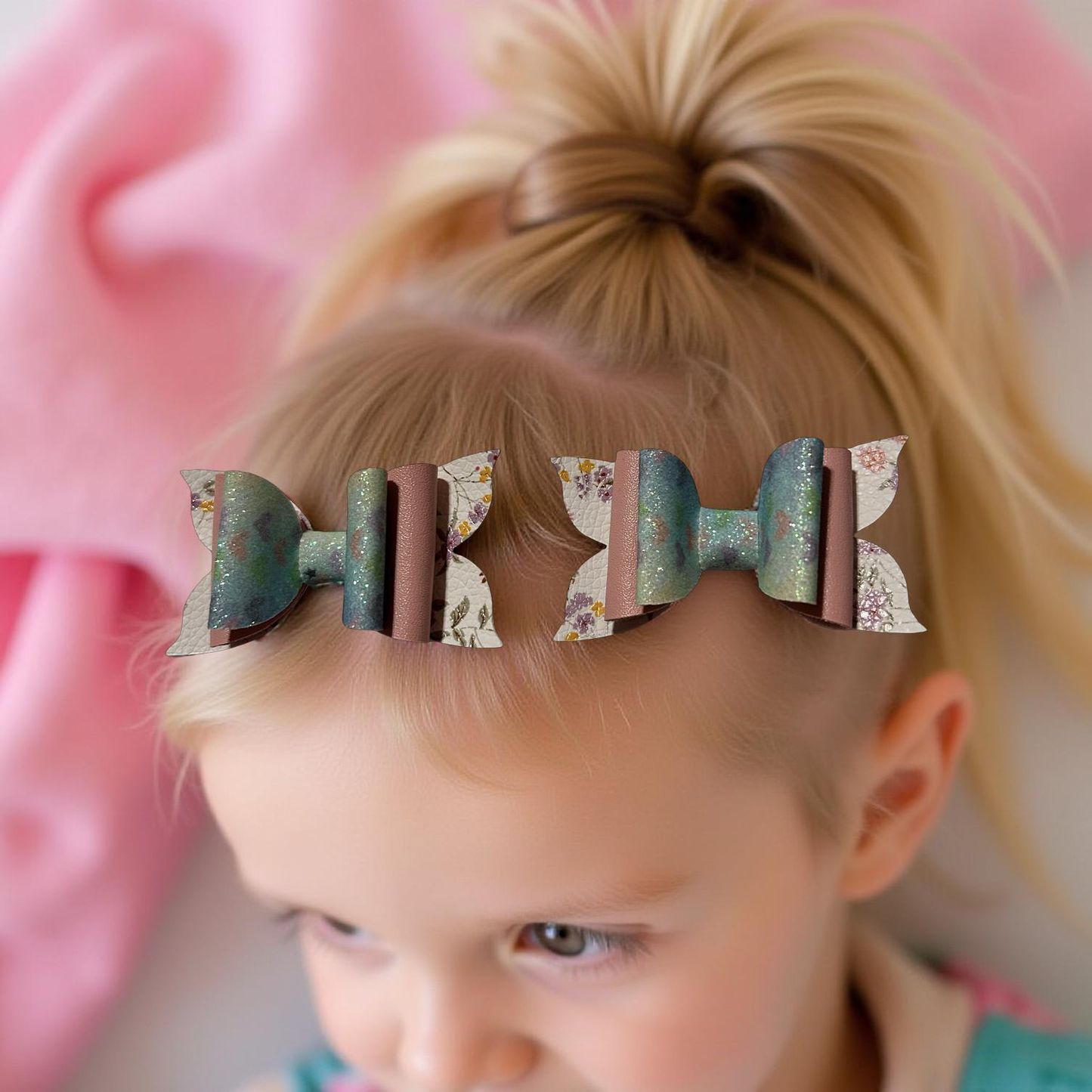 Garden Hearts Bite- Size Hairbows