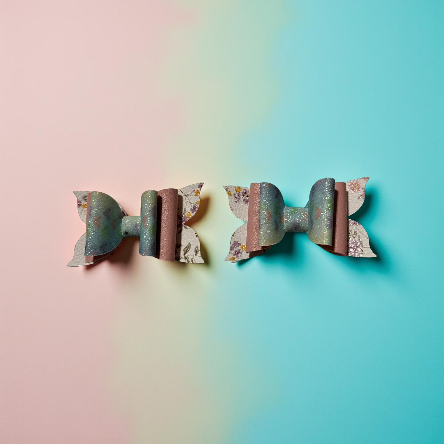 Garden Hearts Bite- Size Hairbows